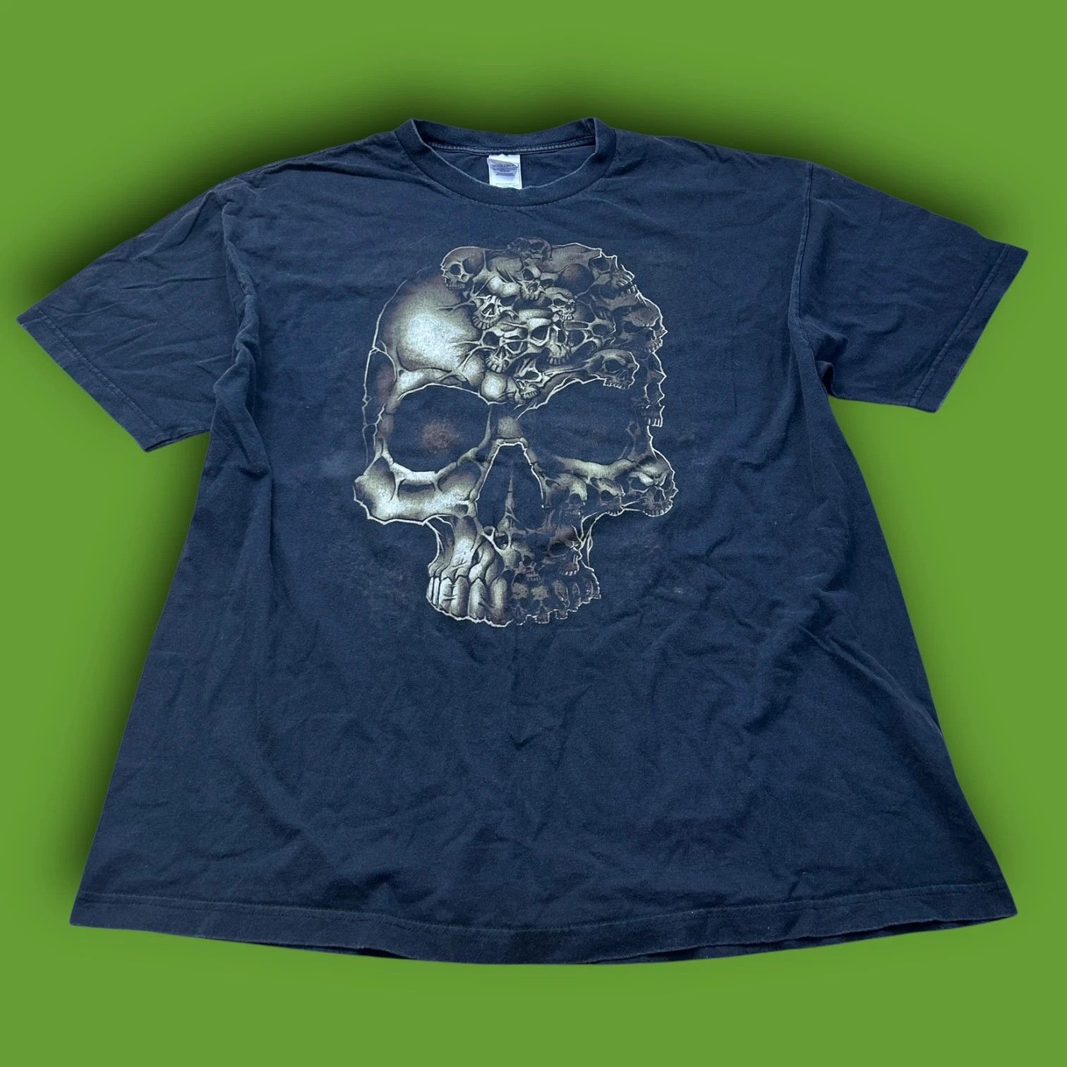 Other Vintage 90s Skull All Over Print T Shirt Size US XL / EU 56 / 4 - 3 Thumbnail