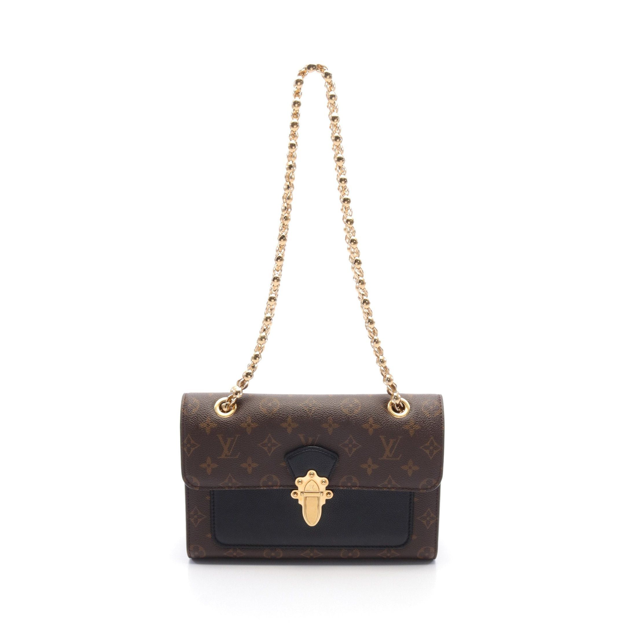 Louis Vuitton Louis Vuitton Victor Monogram Double Chain Shoulder Bag Leather Brown Black Size ONE SIZE - 1 Thumbnail