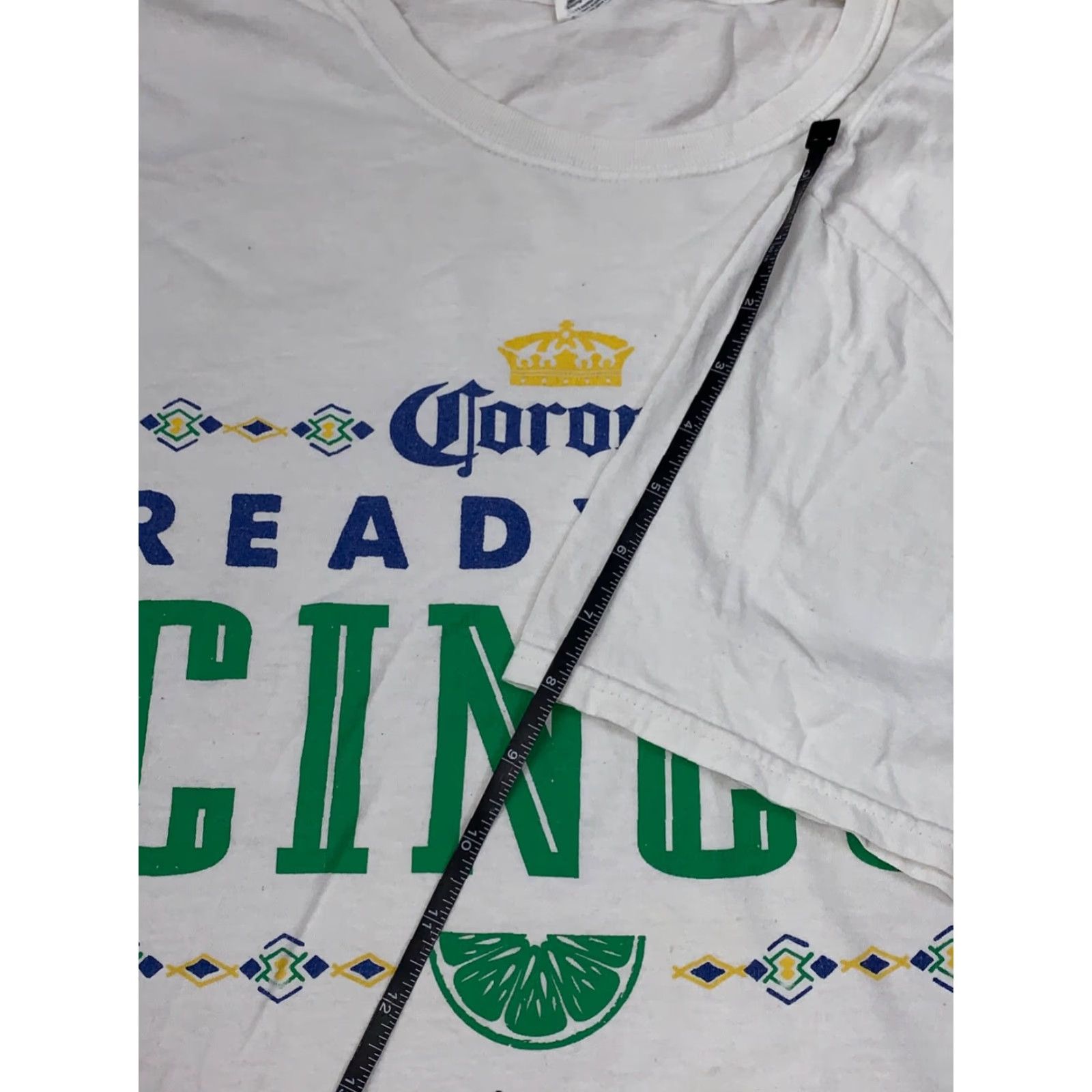 Fruit Of The Loom Corona T Shirt Ready Set Cinco Drink Beer Mexico Short Sleeve Crew Neck #6452 Size US L / EU 52-54 / 3 - 7 Thumbnail