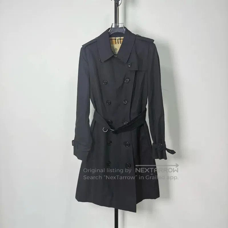 Burberry Burberry Black Cotton Women's Trench Coat. Size L / US 10 / IT 46 - 1 Thumbnail