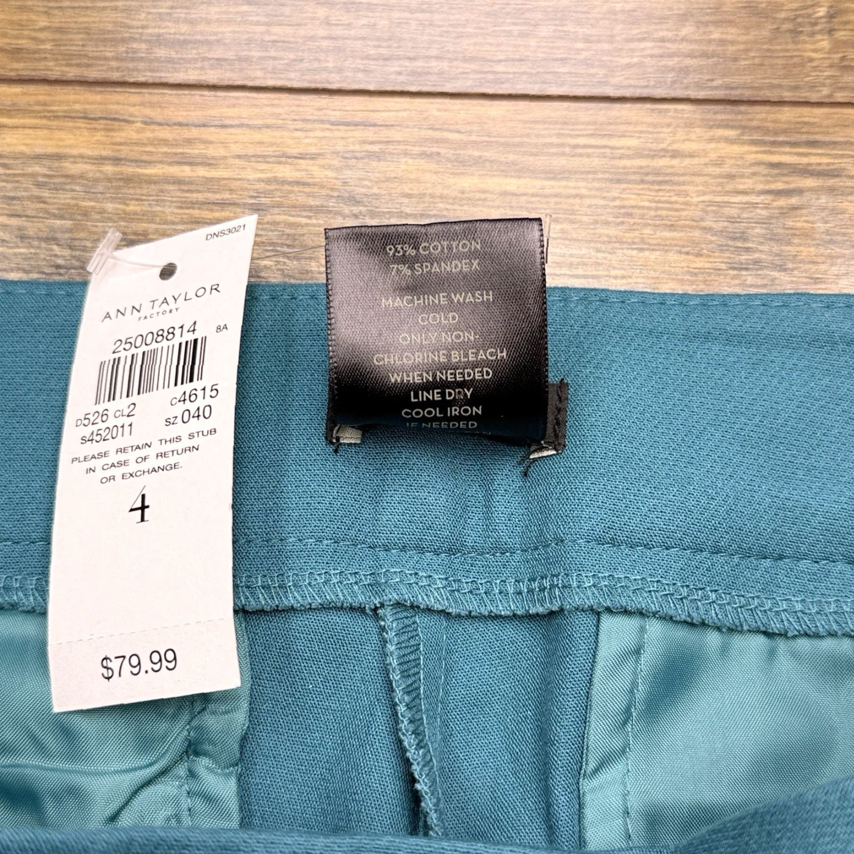 Ann Taylor Ann Taylor Ankle Pants Womens 4 Teal Blue Mid Rise Stretch Knit Straight Leg Workwear Formal 27 Inseam Evening City 8 Size 27" / US 4 / IT 40 - 5 Thumbnail