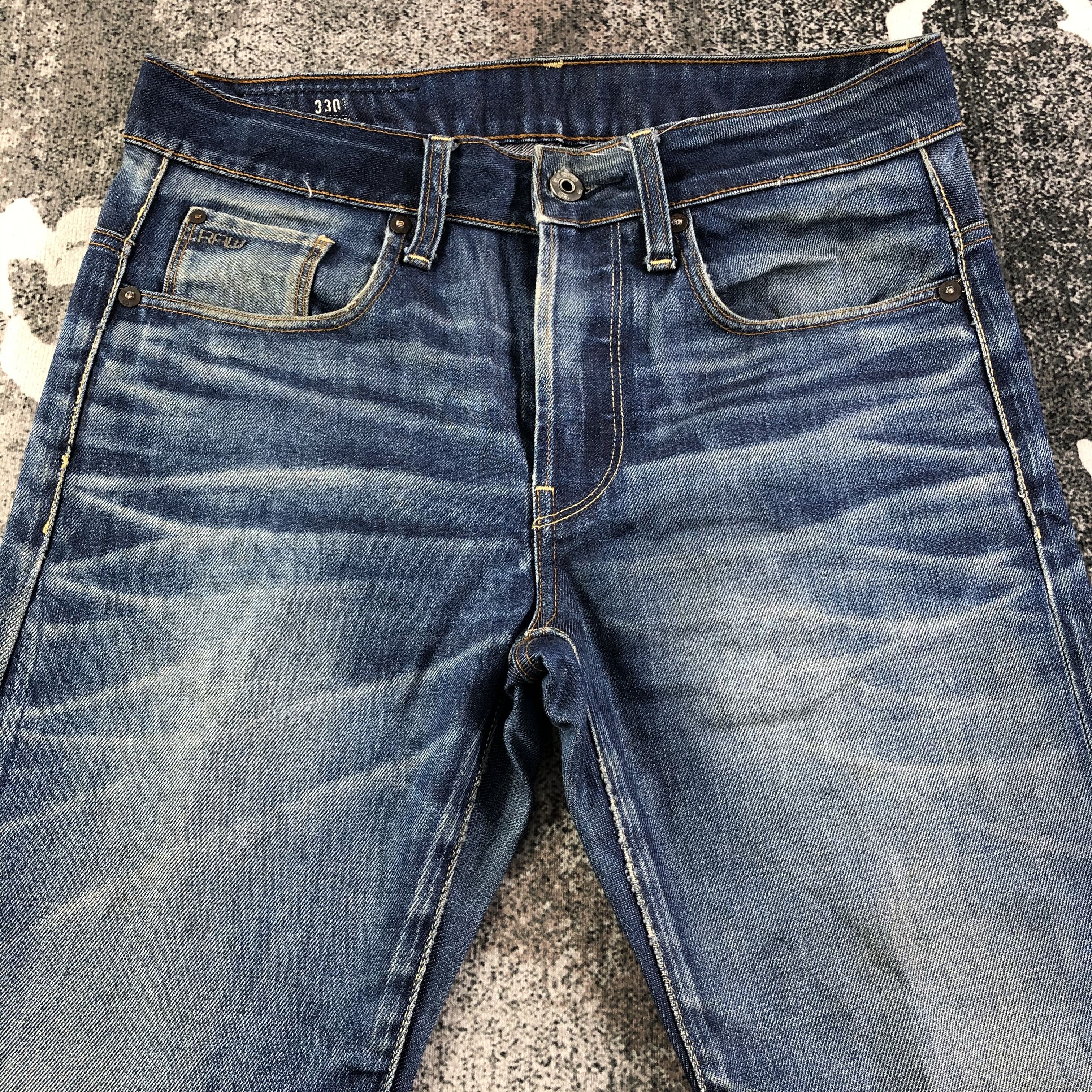 G-Star G Star Raw Jeans Faded Blue Distressed Denim KJ1506 Size US 29 - 3 Thumbnail