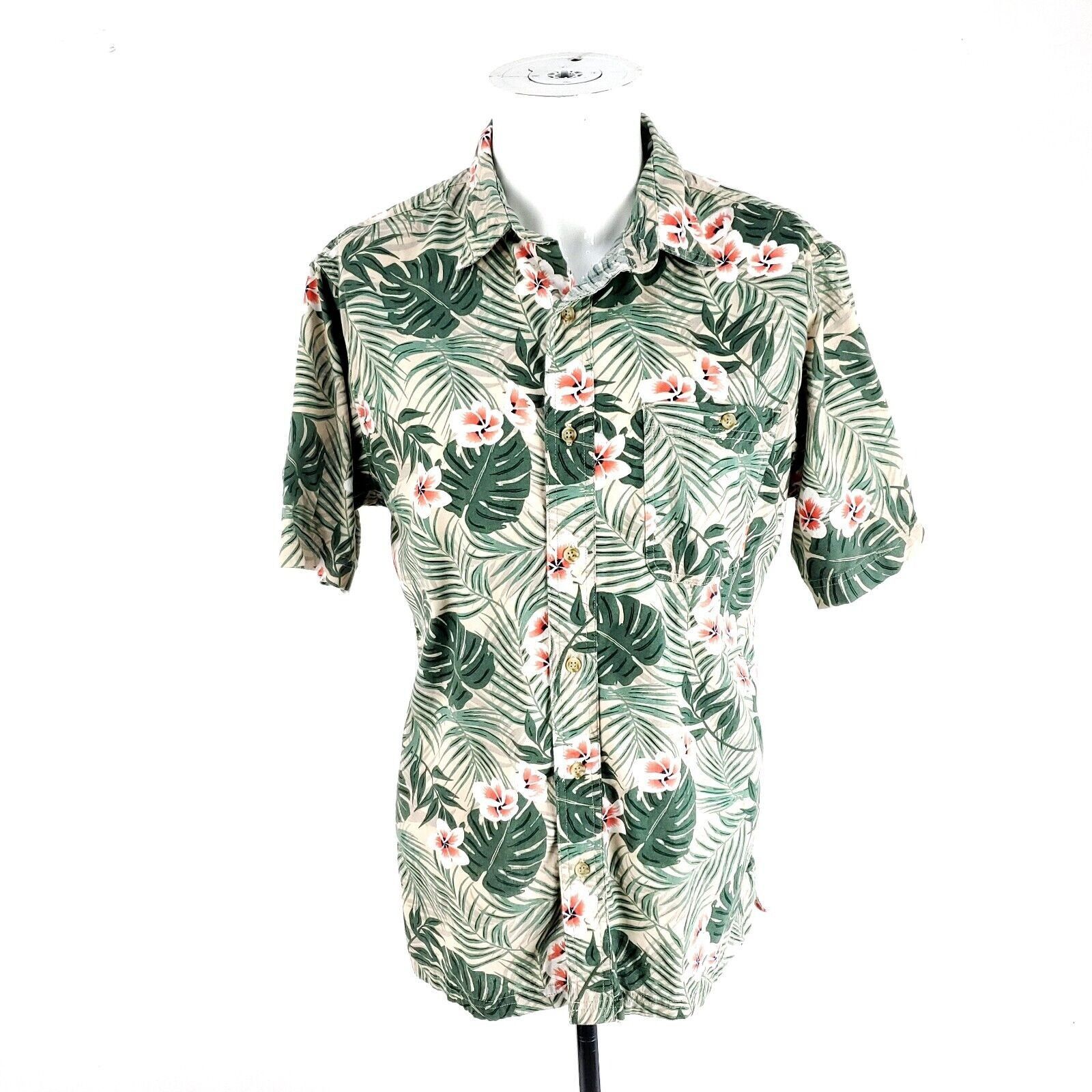Croft & Barrow Croft & Barrow Cotton Hawaiian Button Front Dress Shirt Gree Size US M / EU 48-50 / 2 - 1 Thumbnail