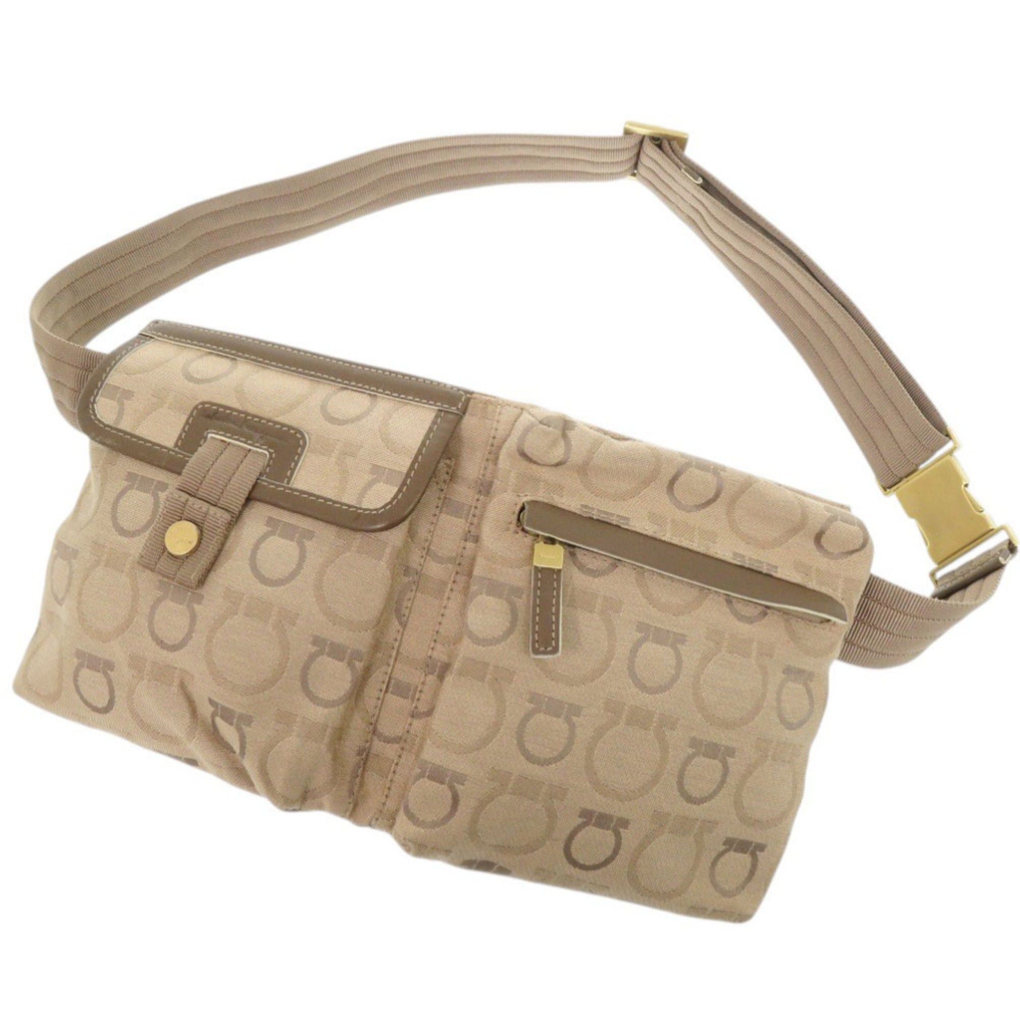 Salvatore Ferragamo Excellent condition Salvatore Ferragamo Gancini canvas beige bag, body waist 1818 Size ONE SIZE - 1 Thumbnail