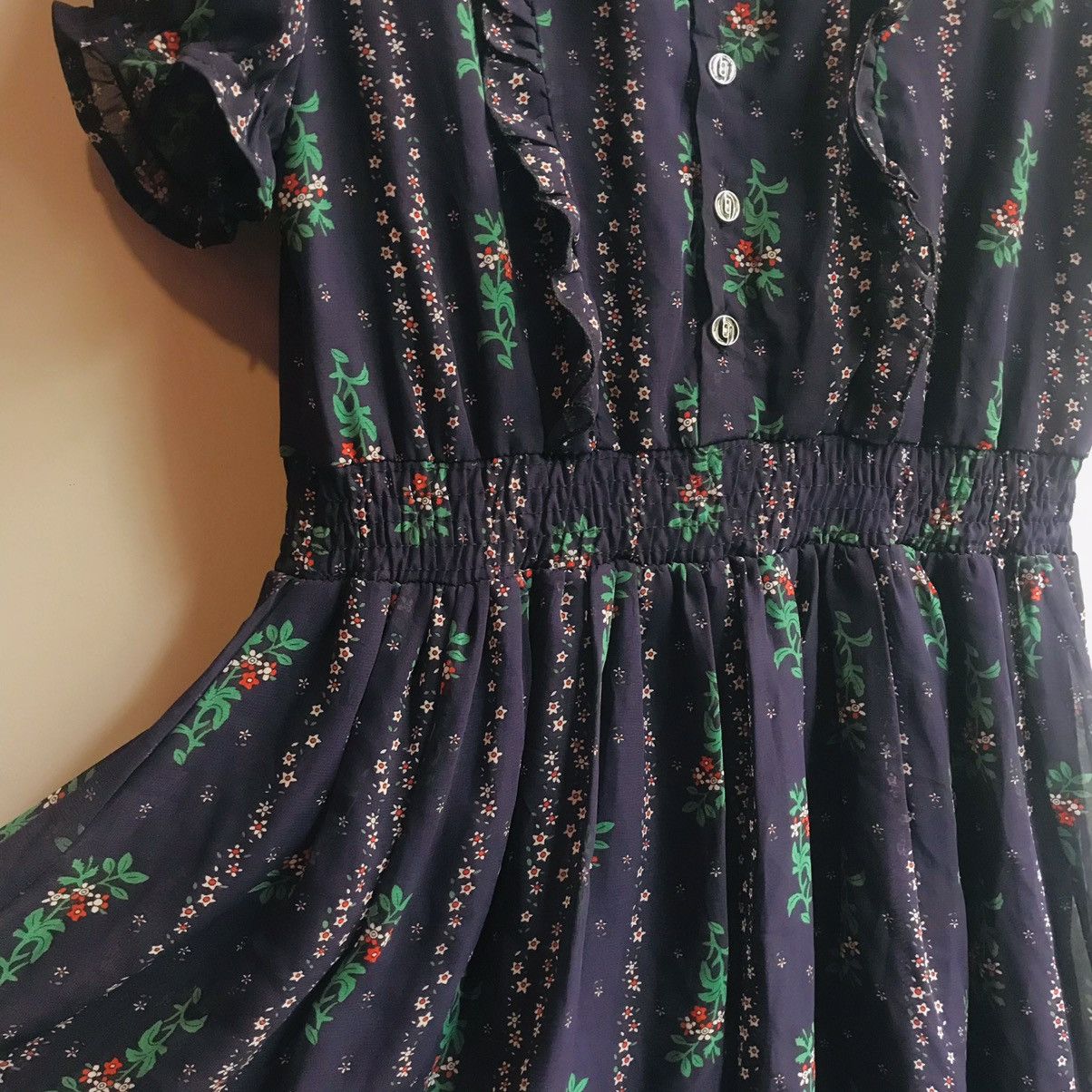 20471120 × Seditionaries Japanese Floral Babydoll MIDI Dress Size M / US 6-8 / IT 42-44 - 9 Thumbnail