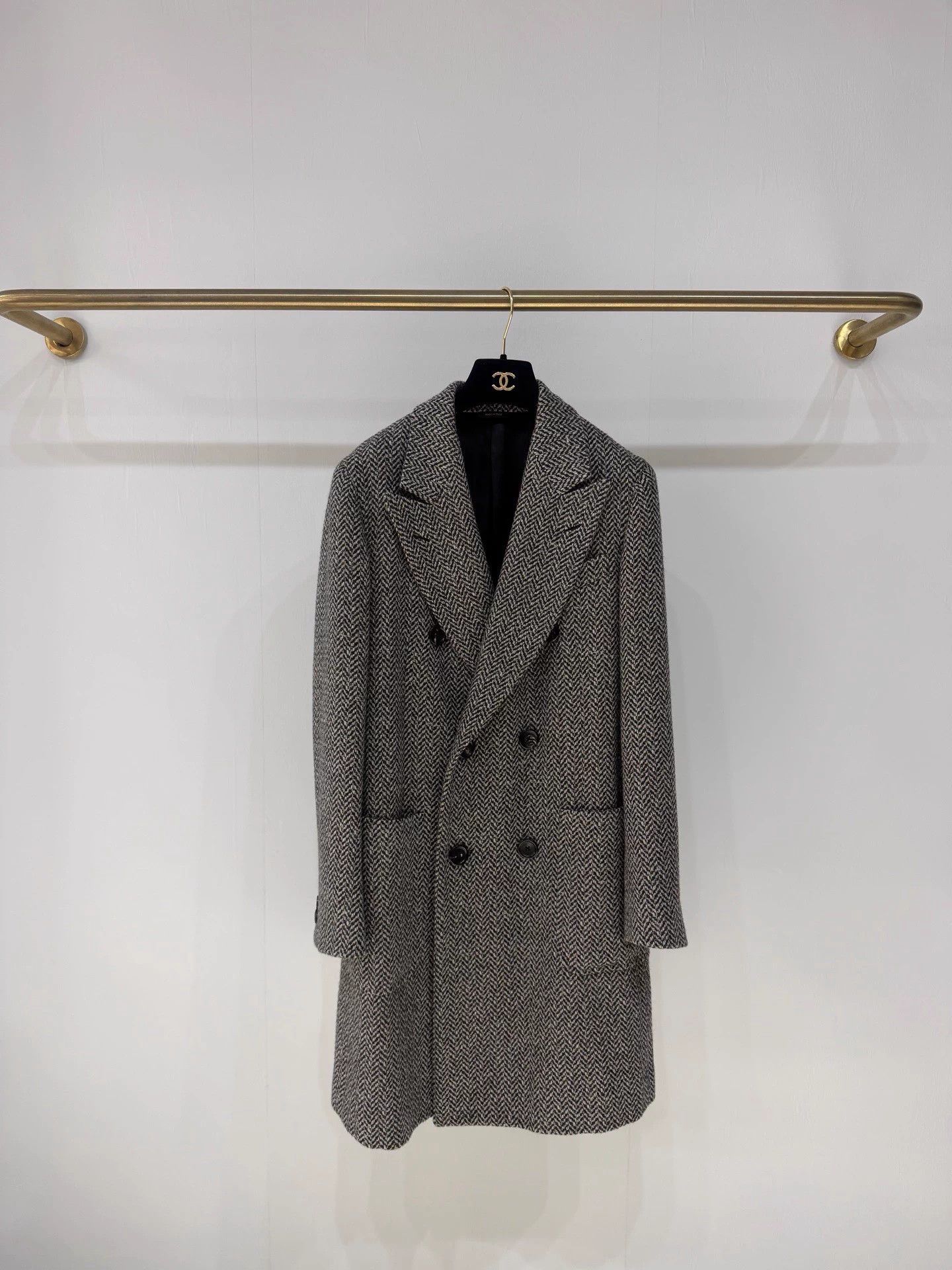 Loro Piana Loro Piana houndstooth gray brown mid overcoat new Size M / US 6-8 / IT 42-44 - 1 Thumbnail
