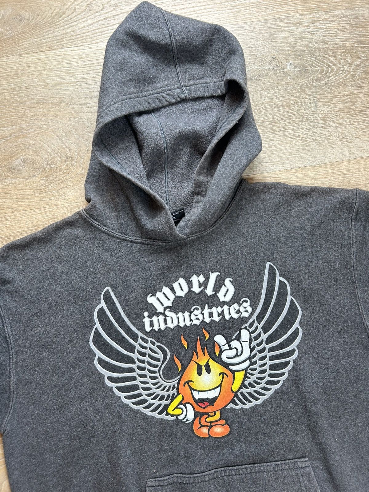 image of Vintage World Industries Hoodie in Charcoal Grey, Men's (Size XS)