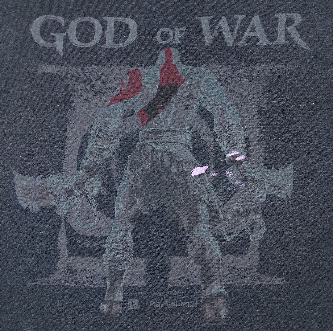 Playstation Vintage 2007 God of War II PS2 PlayStation 2 Kratos TEE Size US M / EU 48-50 / 2 - 2 Thumbnail