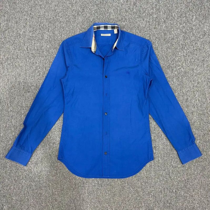 Burberry Burberry Blue Cotton Long Sleeve Shirt Size US XS / EU 42 / 0 - 1 Thumbnail