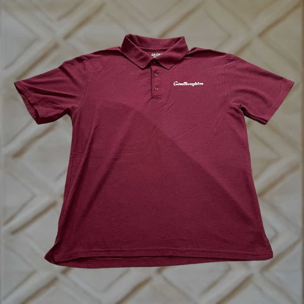 Gildan Gildan Dry Blend Polo Shirt Mens L Dark Red Maroon Logo Collar Gem Graphics Size US L / EU 52-54 / 3 - 1 Thumbnail