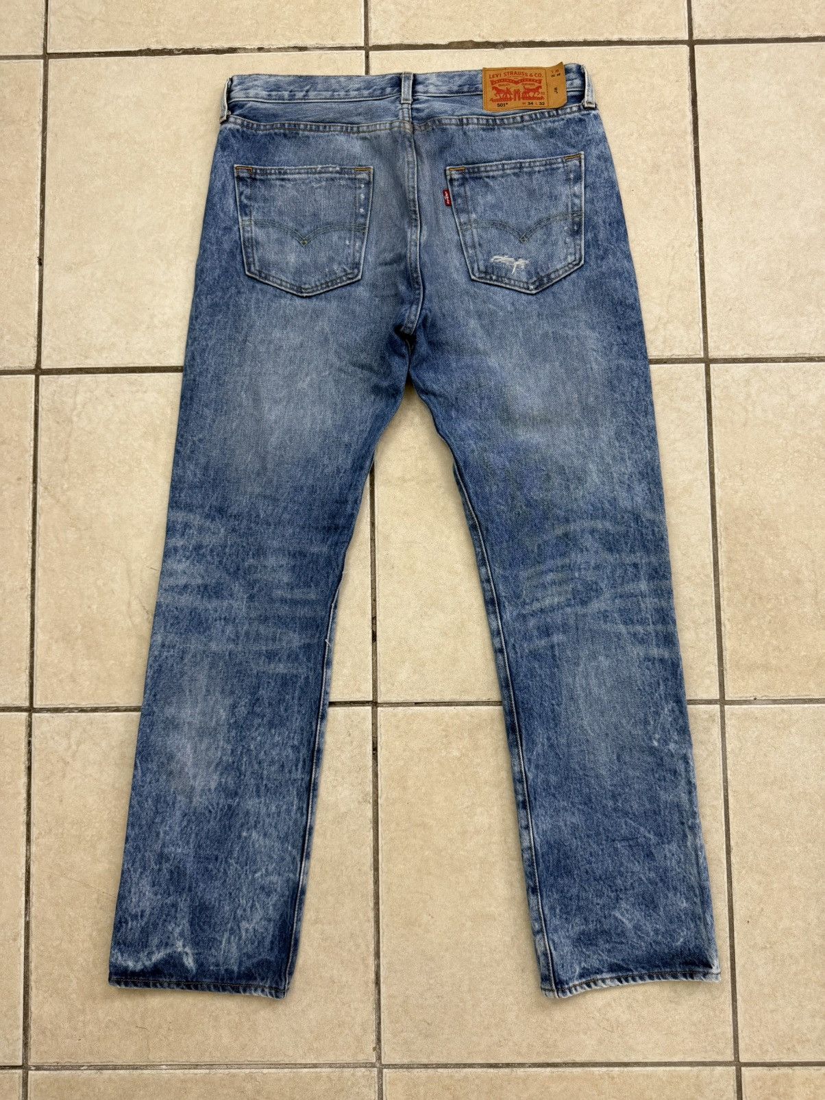 Levi's Levi's 501 Mens Blue Jeans Vintage Distressed W34 L32 Size US 34 / EU 50 - 4 Thumbnail