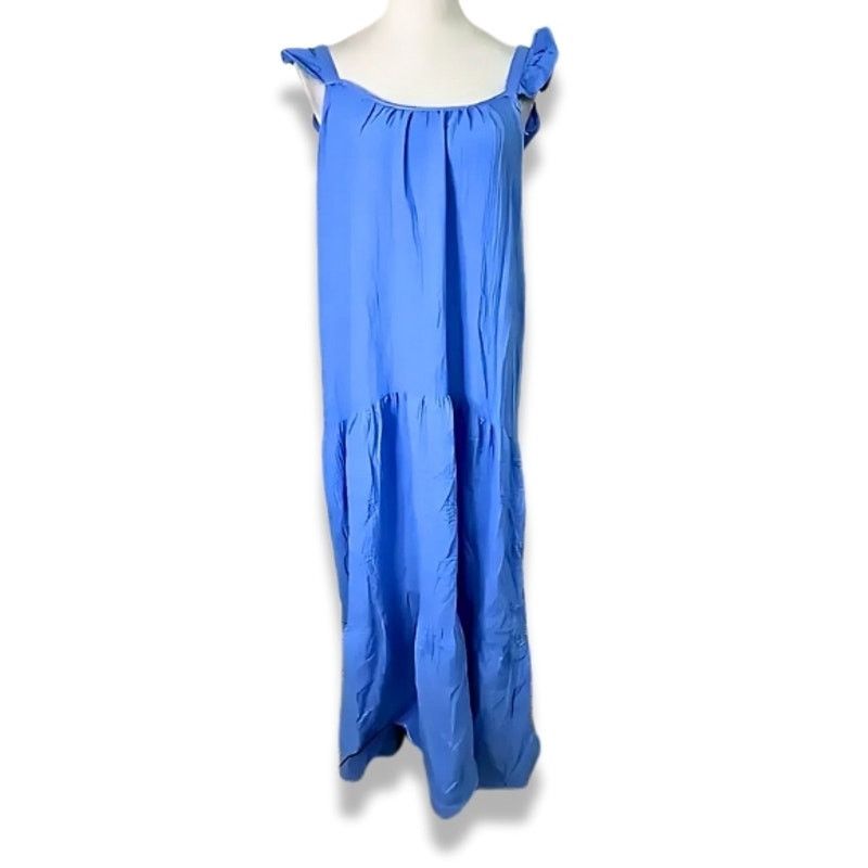 Steve Madden Steve Madden Maxi Dress Ruffled Flutter Straps Blue M NWOT Size M / US 6-8 / IT 42-44 - 2 Thumbnail