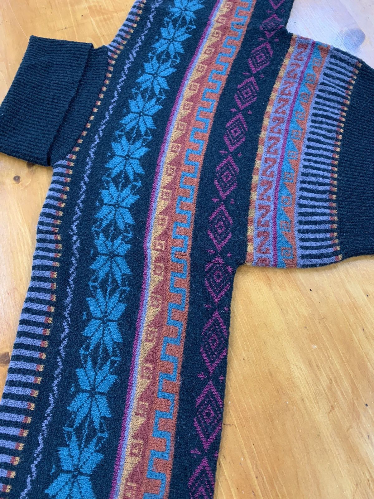 Band Tees Vintage 1980e Diamond Squiggle Band Knit Sweater Size US M / EU 48-50 / 2 - 1 Thumbnail