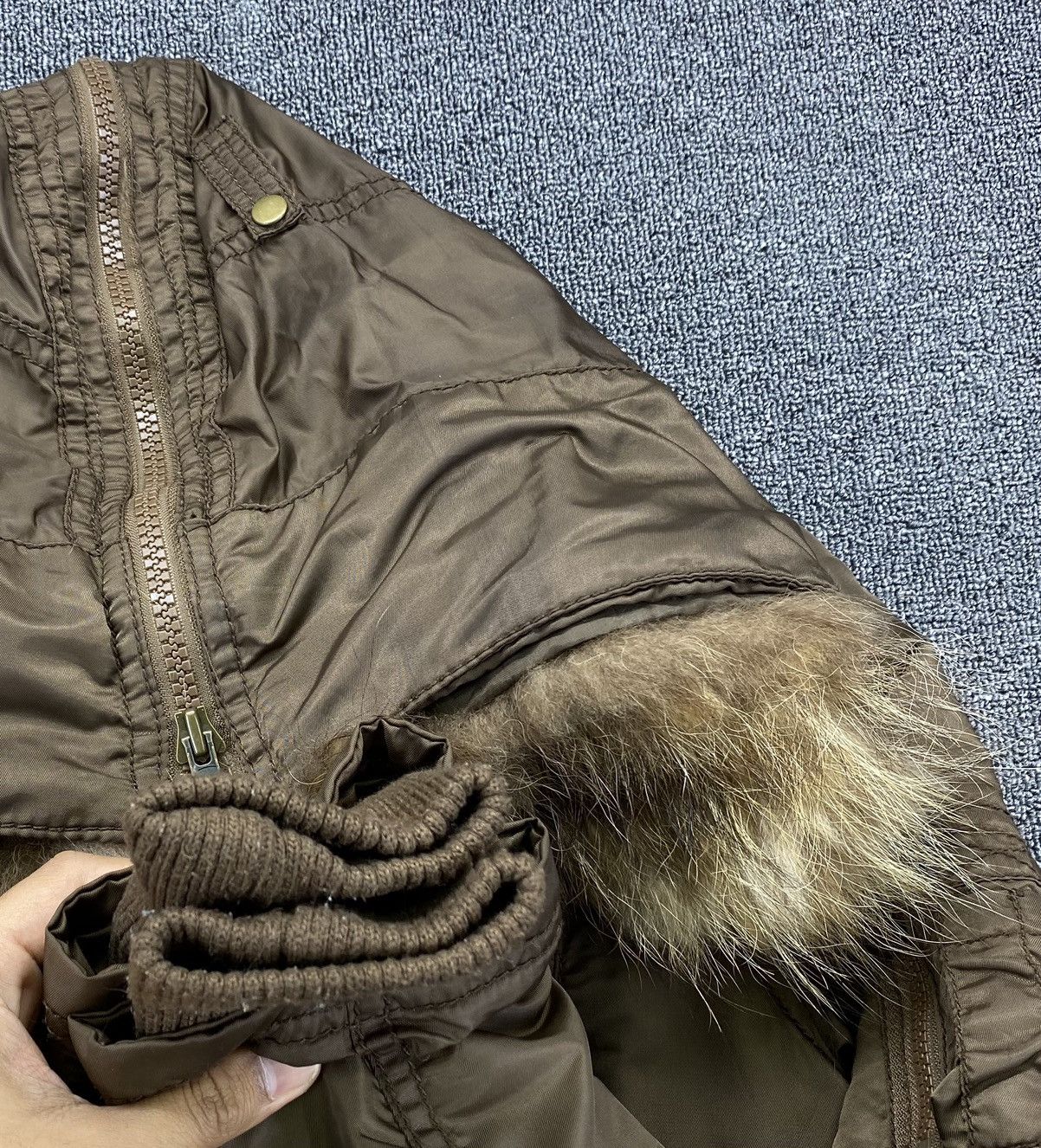 If Six Was Nine 2000s G.O.A - Fur Hoodie Brown Long Jacket Size S / US 4 / IT 40 - 15 Thumbnail