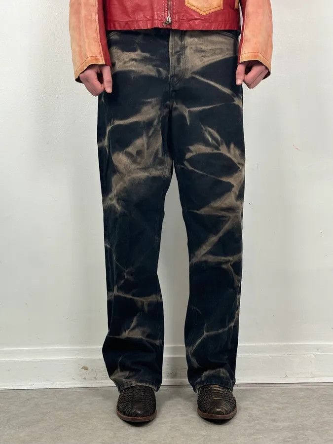 Dries Van Noten Dries Van Noten Navy Denim Tie-Dye Relaxed Jeans Size US 33 - 2 Thumbnail