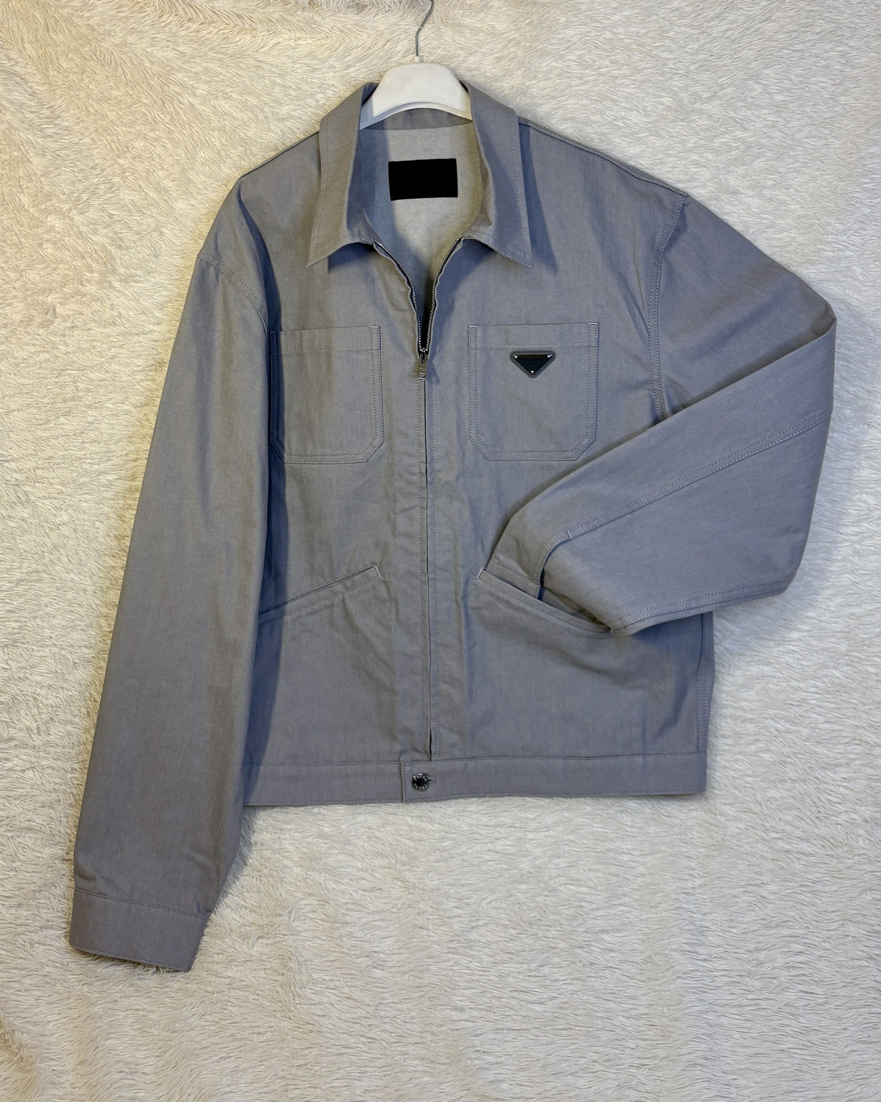 Prada 100% authentic mens PRADA cotton denim bomber jacket. XL Size US XL / EU 56 / 4 - 2 Thumbnail