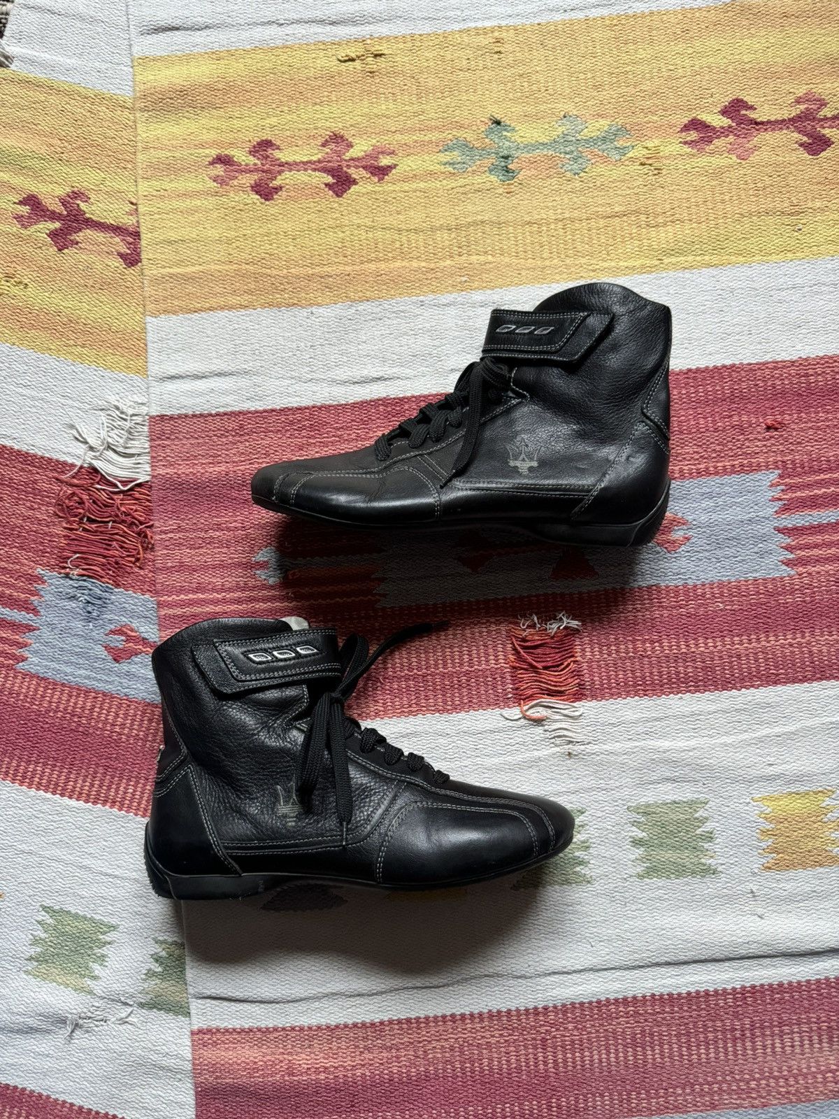 Maserati Vintage 00’s Maserati Genuine Leather Racing High Sneakers Size US 7.5 / IT 37.5 - 2 Thumbnail