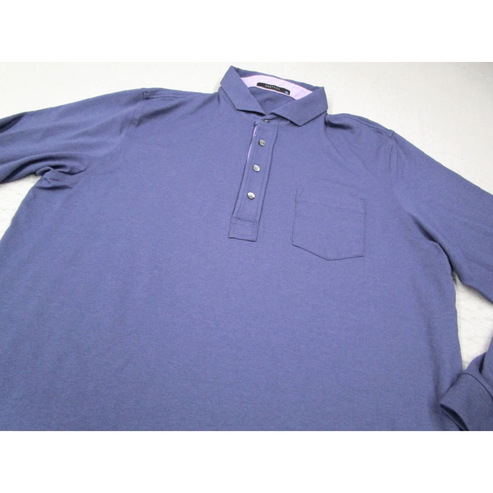 Vintage Greyson Shirt Men Extra Large Purple Long Sleeve Golf Polo Stretch Travel Wolf Size US XL / EU 56 / 4 - 2 Thumbnail