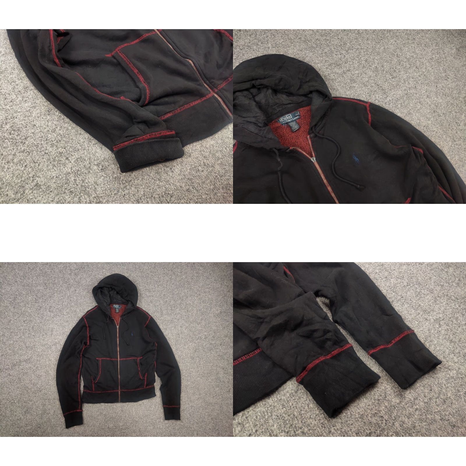 Polo Ralph Lauren VINTAGE Polo Ralph Lauren Logo Black Red Zip Hoodie 90s Polo Ralph Lauren Hoodie S Mens Black 90s Logo Hoodie Size US S / EU 44-46 / 1 - 8 Thumbnail