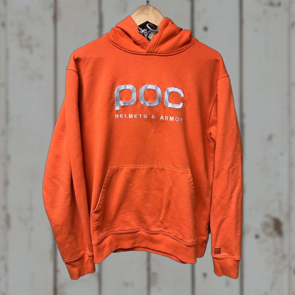 Vintage POC Hoodie Sports Skiing Embroidered Orange 100% Cotton Large Mens Pullover Hooded Regular Size L Size US L / EU 52-54 / 3 - 1 Thumbnail