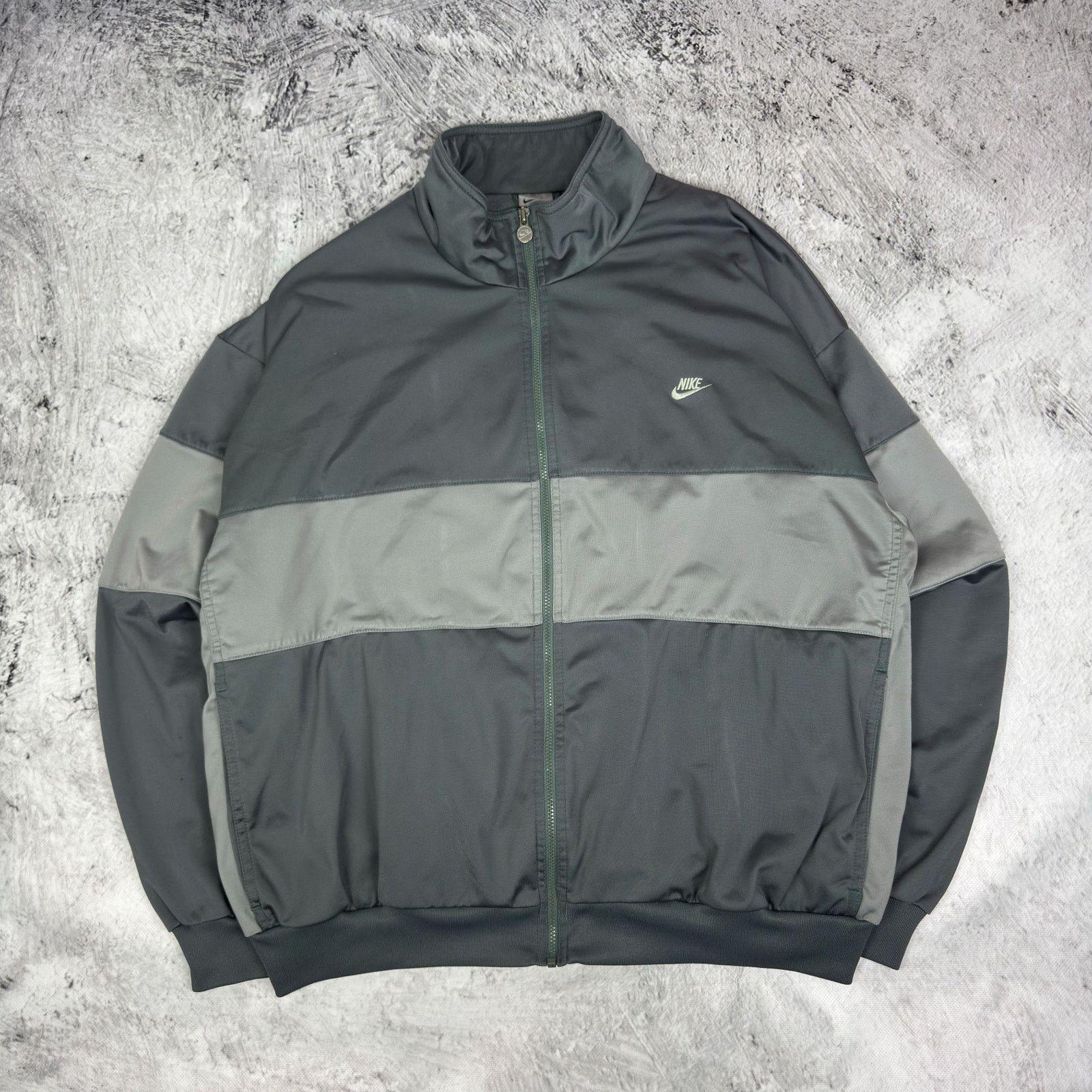 Nike Nike Men's Gray White Swoosh Spellout Full Zip Track Jacket Size US XL / EU 56 / 4 - 1 Thumbnail