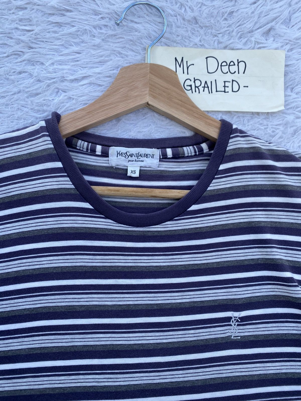 Yves Saint Laurent Rare Vintage YSL Yves Saint Laurent Stripes Tshirt Size US S / EU 44-46 / 1 - 7 Thumbnail