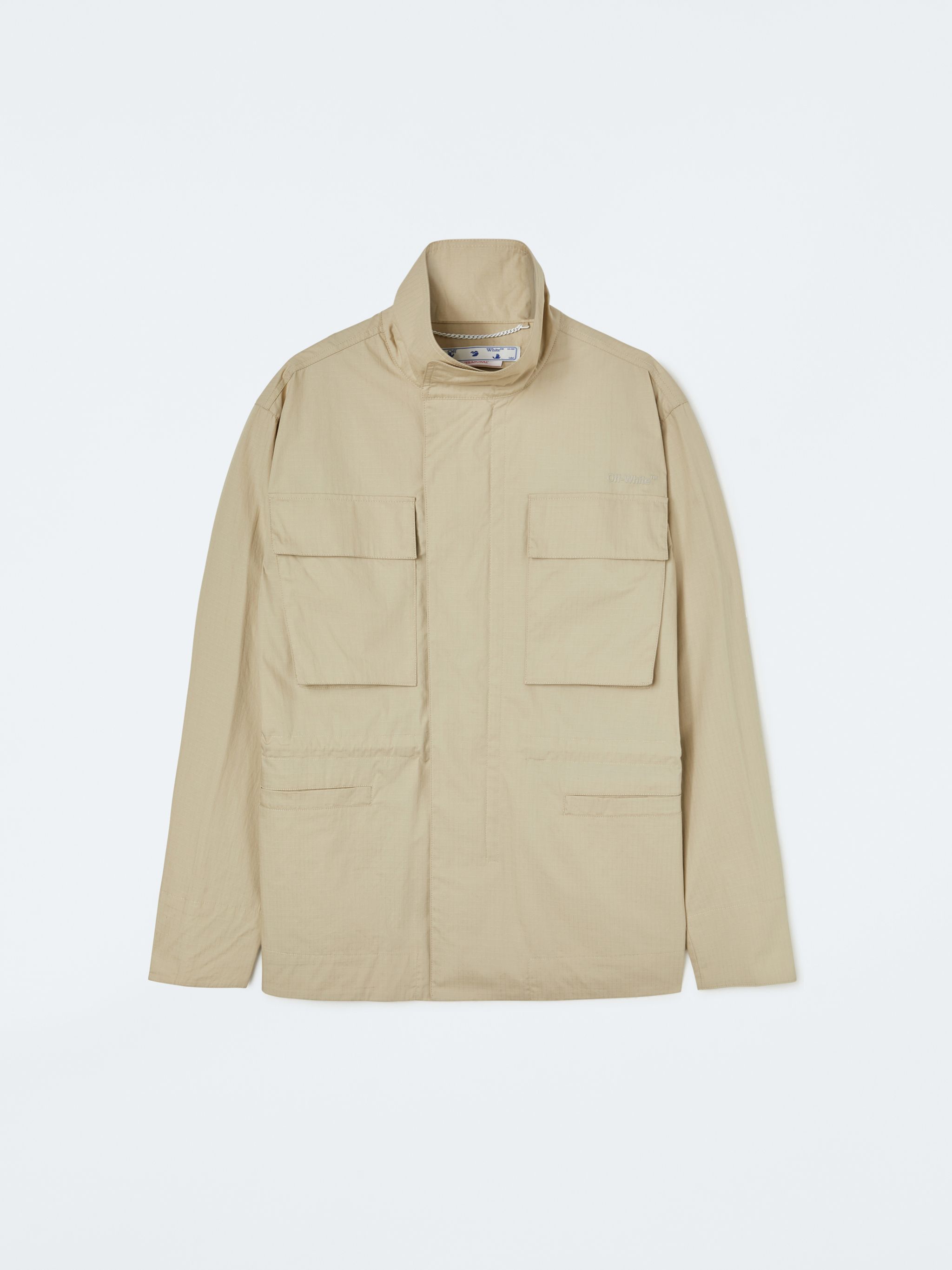 Off-White o1gr1nt1124 Diag Tab Field Jacket in Dark Sand Size US S / EU 44-46 / 1 - 1 Thumbnail