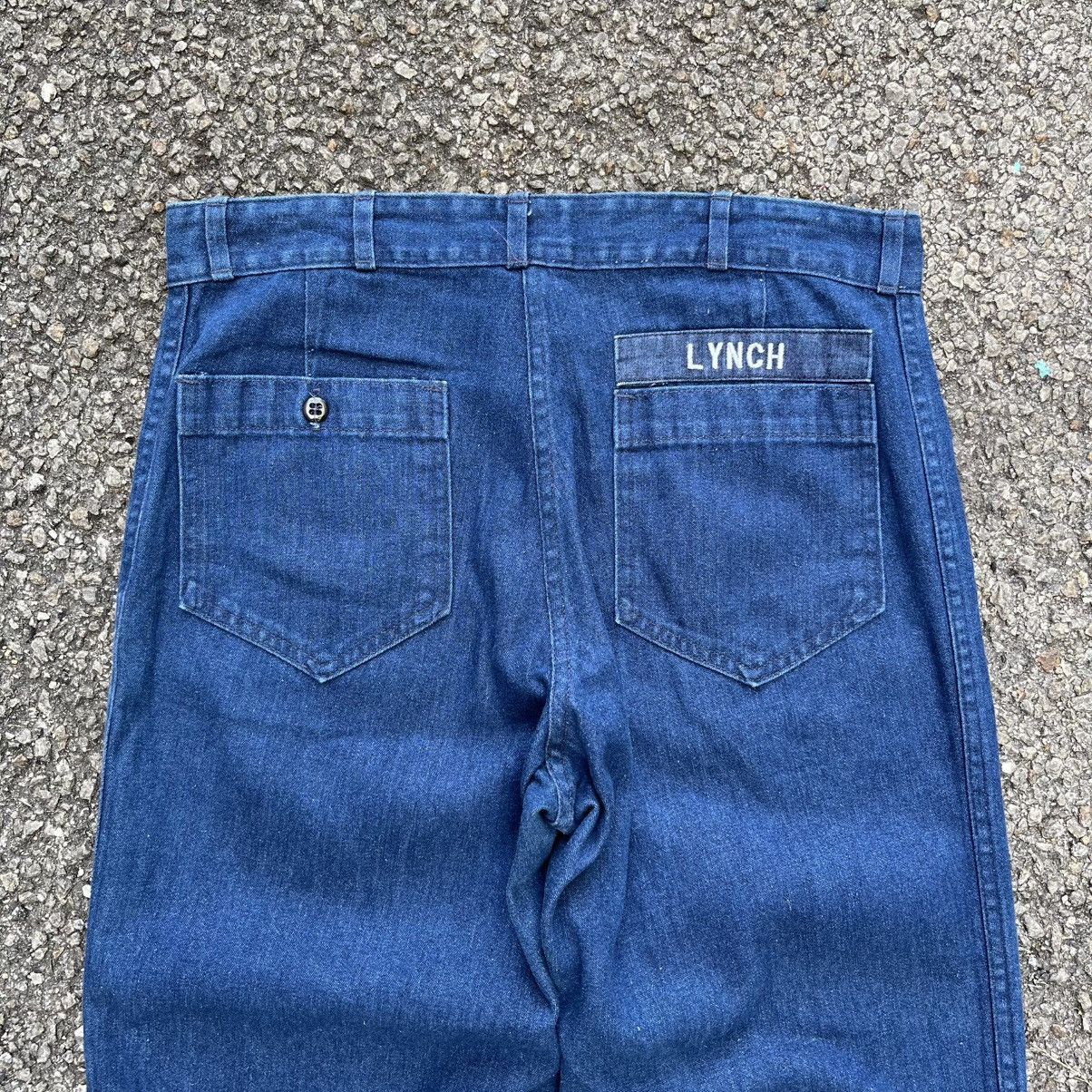 Vintage VINTAGE 70s 80s USN SEAFARER DUNGAREE FLARE DENIM JEANS Size US 31 - 12 Thumbnail