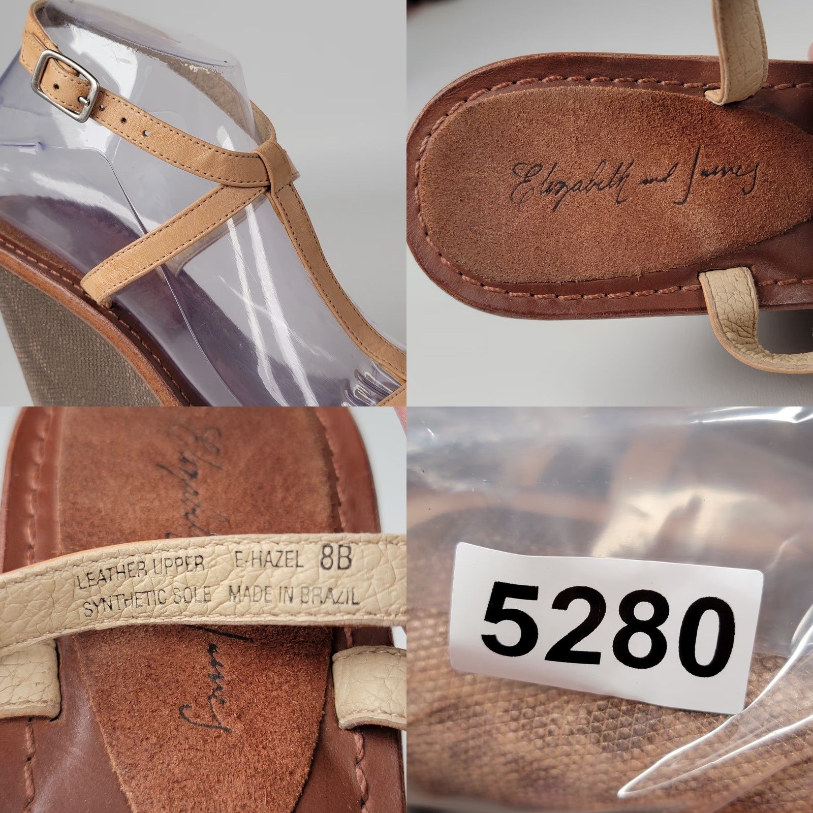 Elizabeth and James Elizabeth and James Hazel Snake Embossed T-Strap Wedge Sandals US 8 B Natural Platforms & Wedges Women's Leather Buckle Snake 90s? Size US 8 / IT 38 - 9 Thumbnail