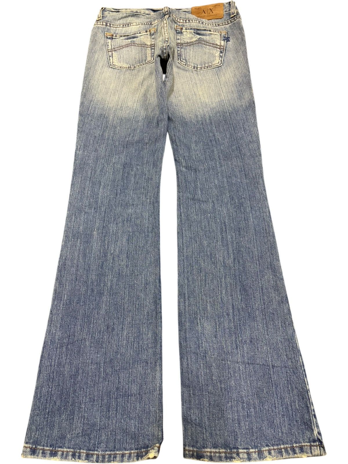 Armani Exchange Vintage Armani Exchange Distress Low Rise Flare Jeans Size 27" / US 4 / IT 40 - 2 Thumbnail
