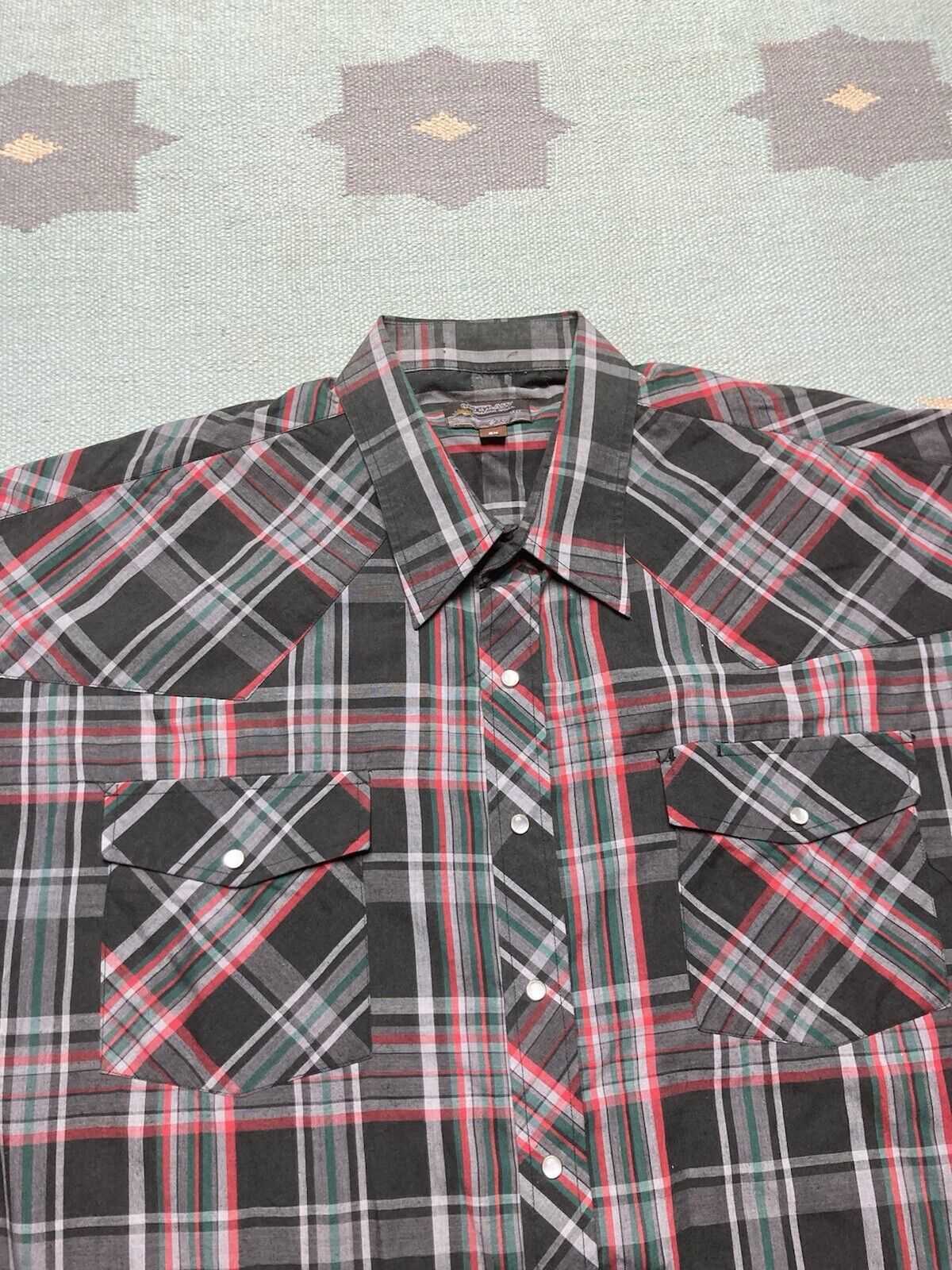 Vintage VTG Pearl snap shirt plaid check rodeo western cowboy XXL Size US XXL / EU 58 / 5 - 3 Thumbnail
