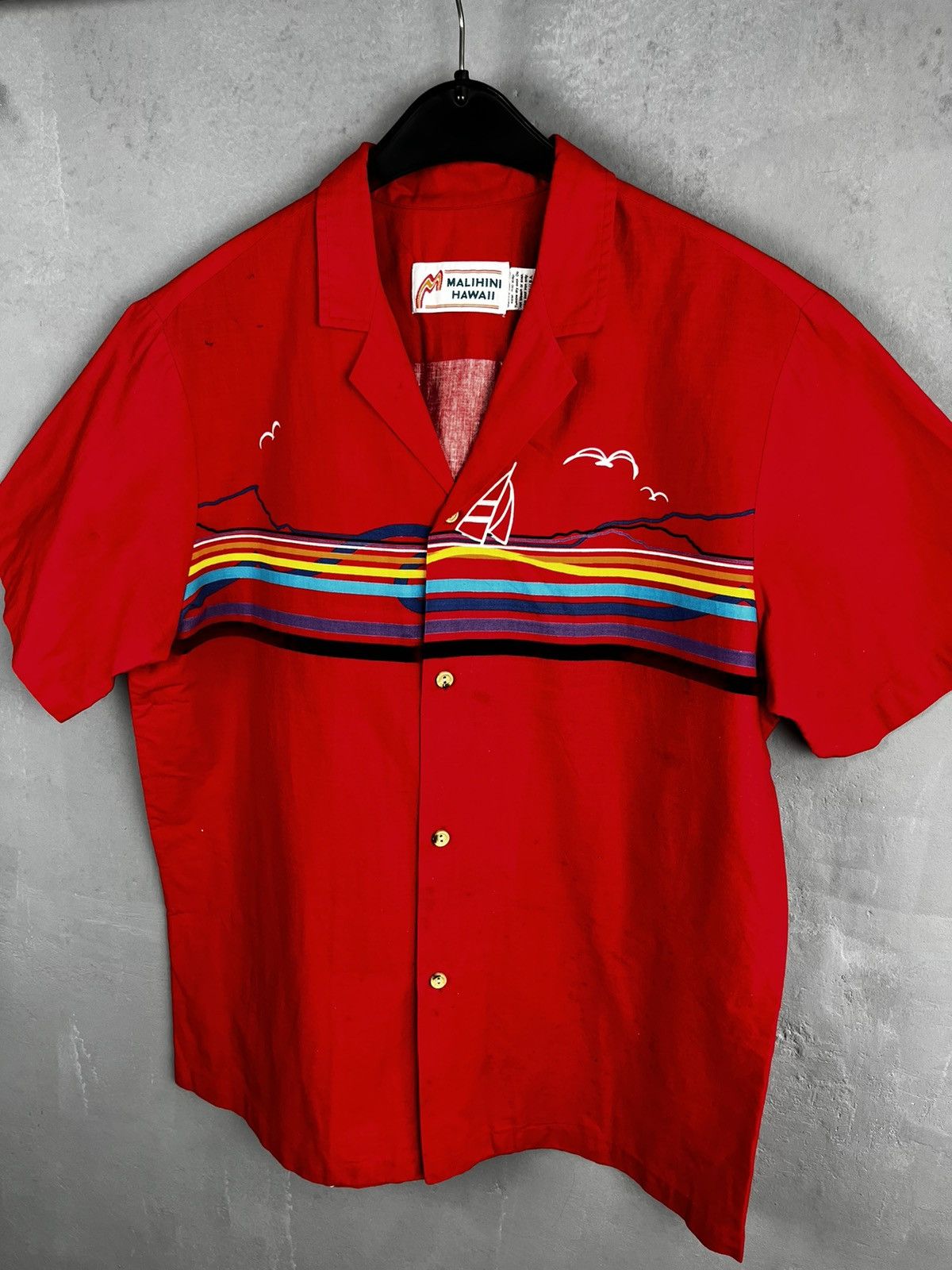 Vintage Vintage 70's Malihini Hawaiian Button Up Aloha Shirt Size US L / EU 52-54 / 3 - 3 Thumbnail