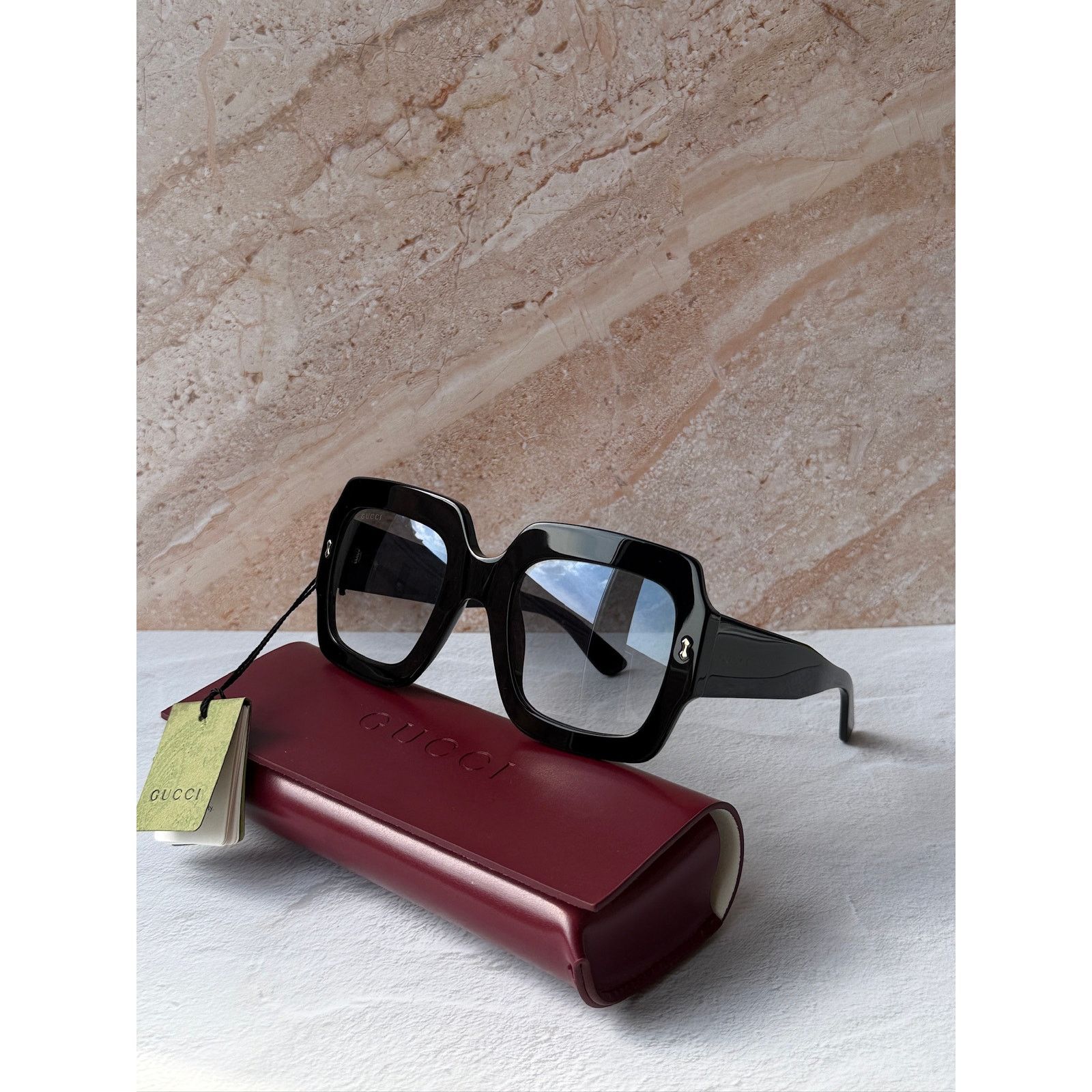 Gucci NEW Gucci GG1111S Black Square Oversized Sunglasses Size ONE SIZE - 2 Thumbnail