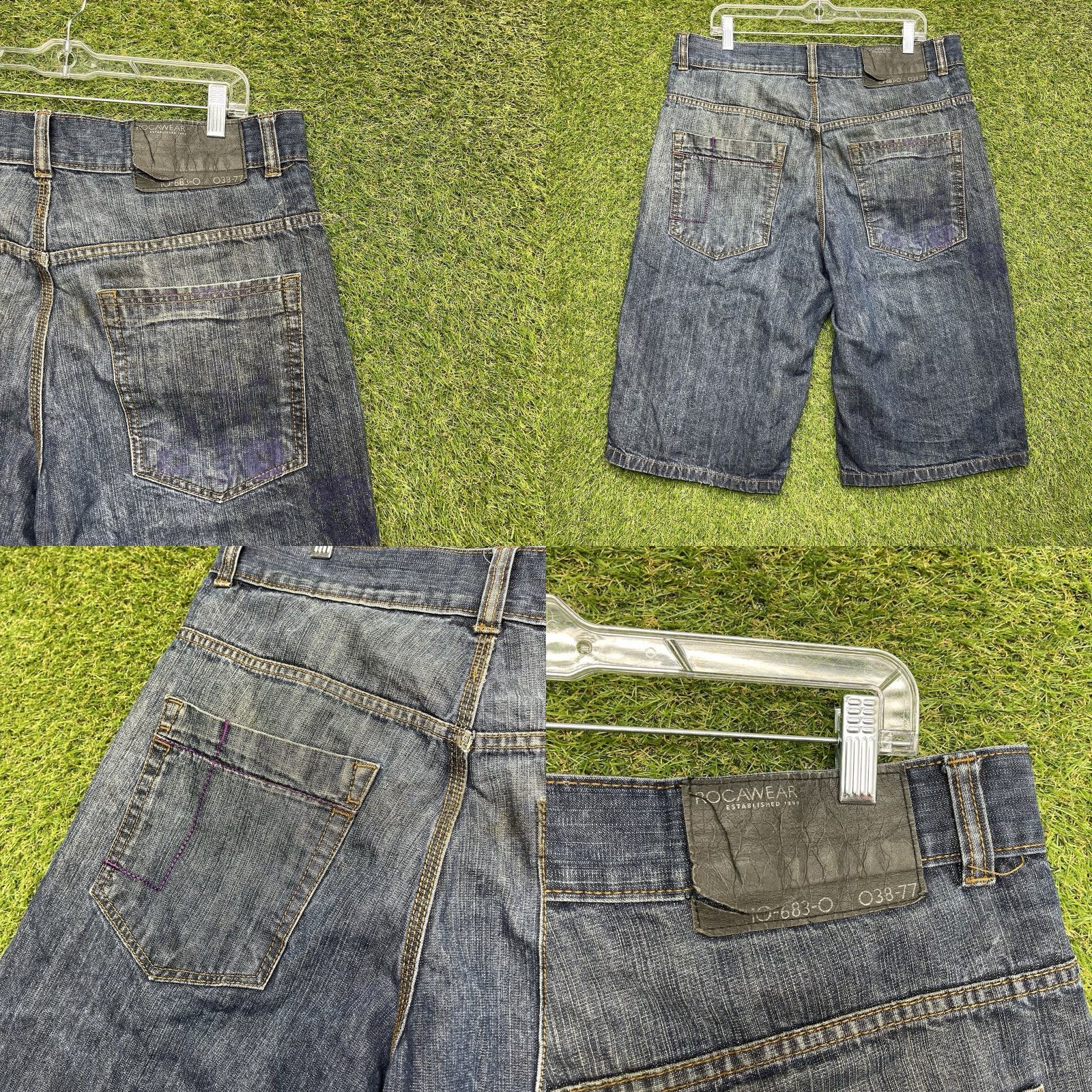 Southpole VINTAGE Rocawear Mens 36 Denim Shorts Baggy 90s Grunge Skater Y2K JNCO Style Baggy Southpole Black 80s 90s Iconic Casual shorts Mens Size US 36 / EU 52 - 9 Thumbnail