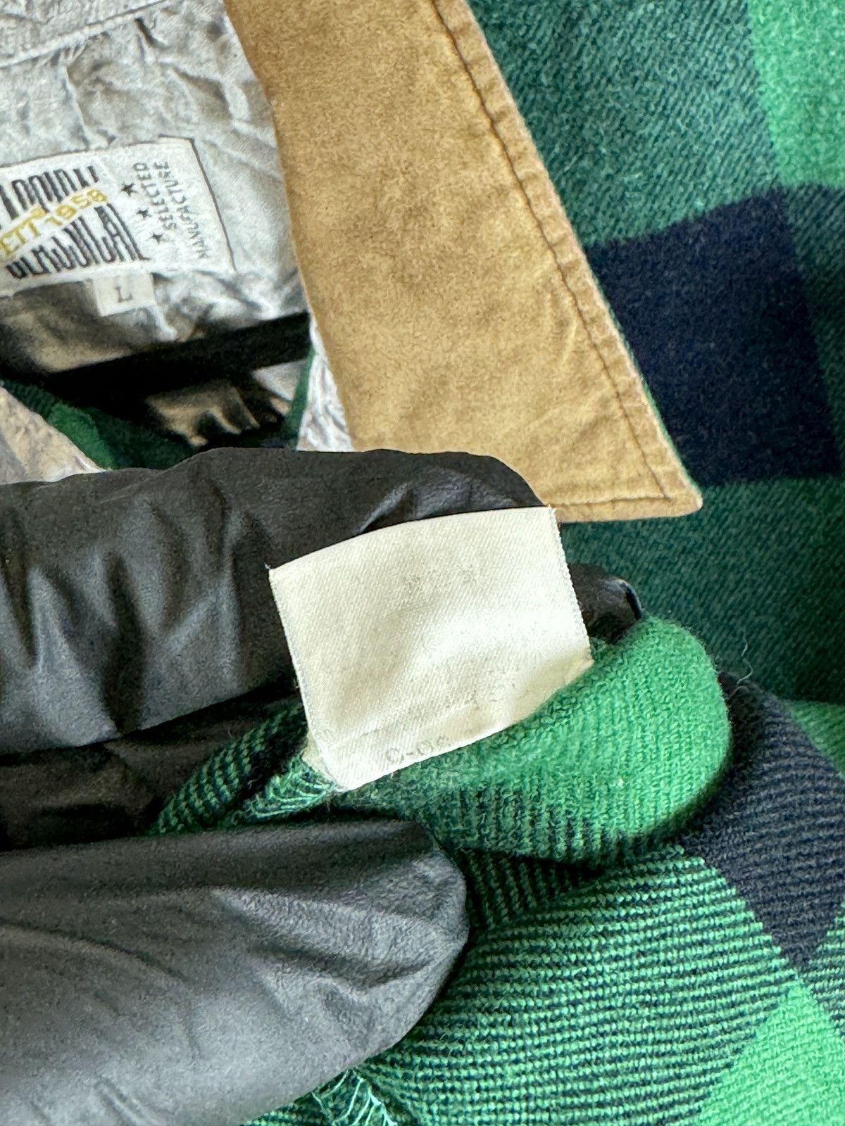 Flannel × Japanese Brand × Vintage Japan Classical LETT 1958 vintage flannel leather trim shirt Size US L / EU 52-54 / 3 - 9 Thumbnail