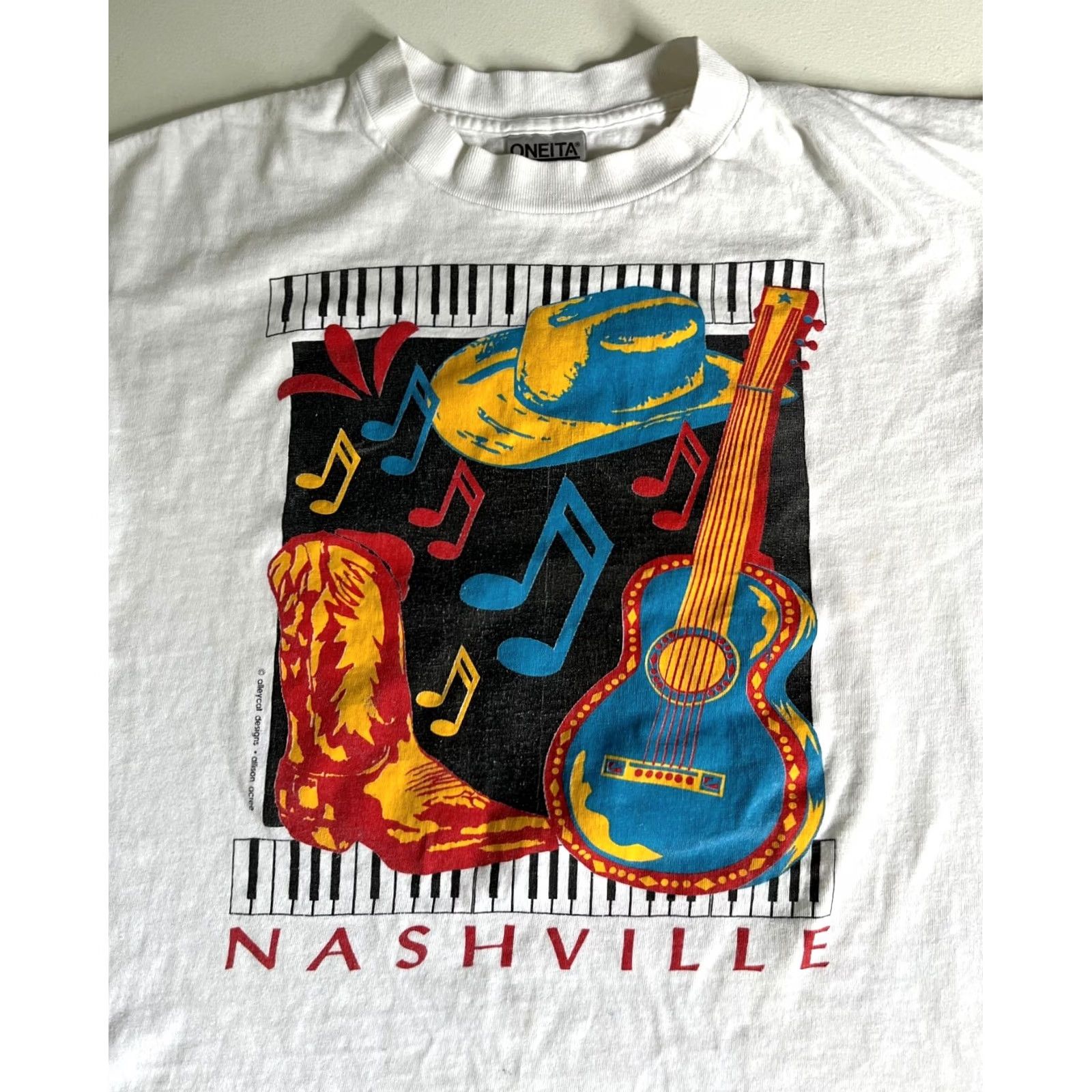 Vintage VINTAGE Nashville Alleycat Designs Graphic T-Shirt Music Sz L White 100% Cotton Unisex Adults Crew Neck Short Sleeve 90s Womens Mens Boys Girls Size US L / EU 52-54 / 3 - 3 Thumbnail