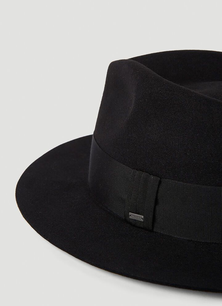 Saint Laurent Paris o1s1wg110824 Size: 60 / Fedora Hat in Rabbit Felt in Black Size ONE SIZE - 4 Thumbnail