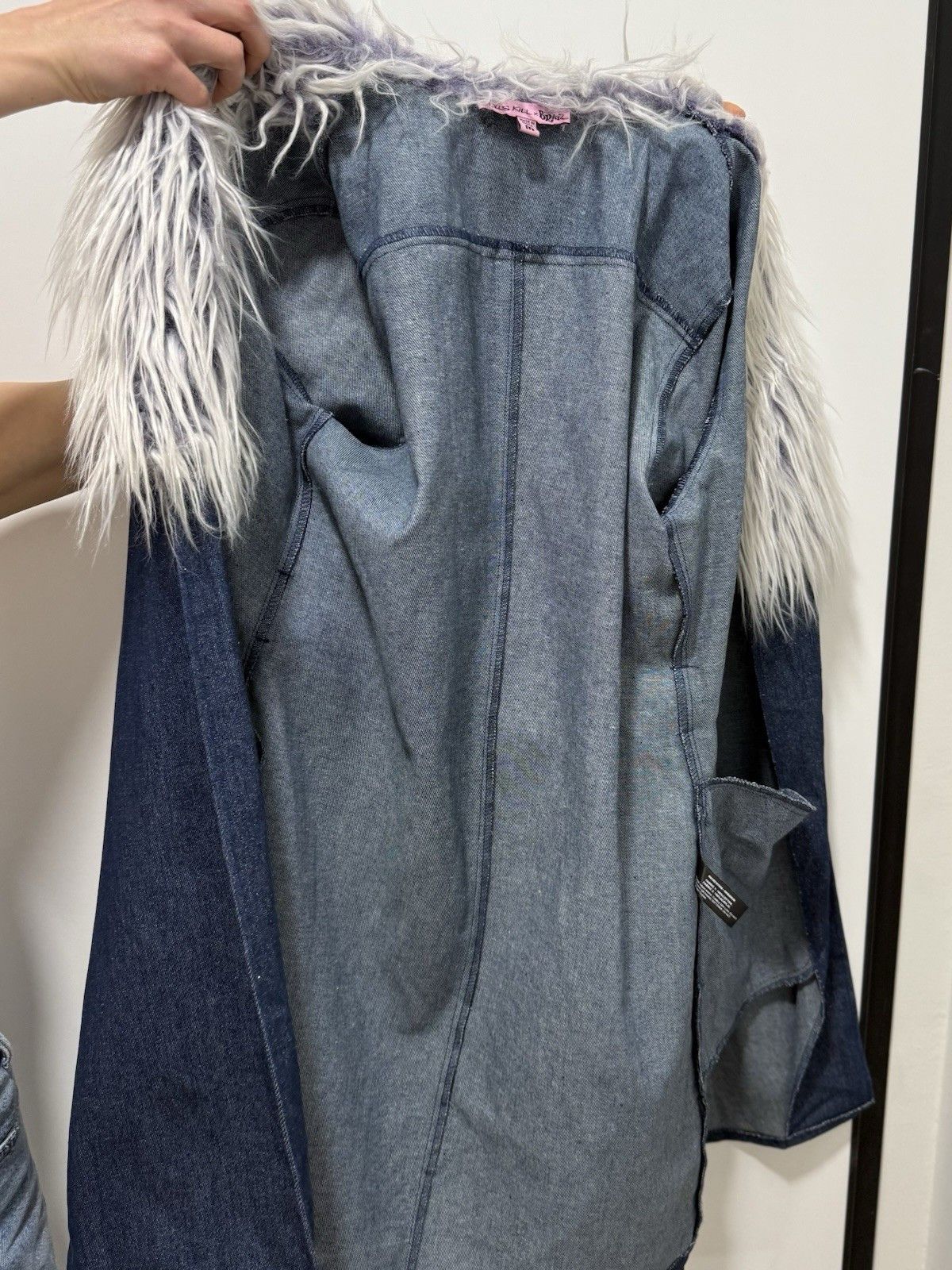 Dolls Kill Dolls Kill x Bratz Denim y2k Coat Faux Fur Trim Blue Size M Size M / US 6-8 / IT 42-44 - 9 Thumbnail