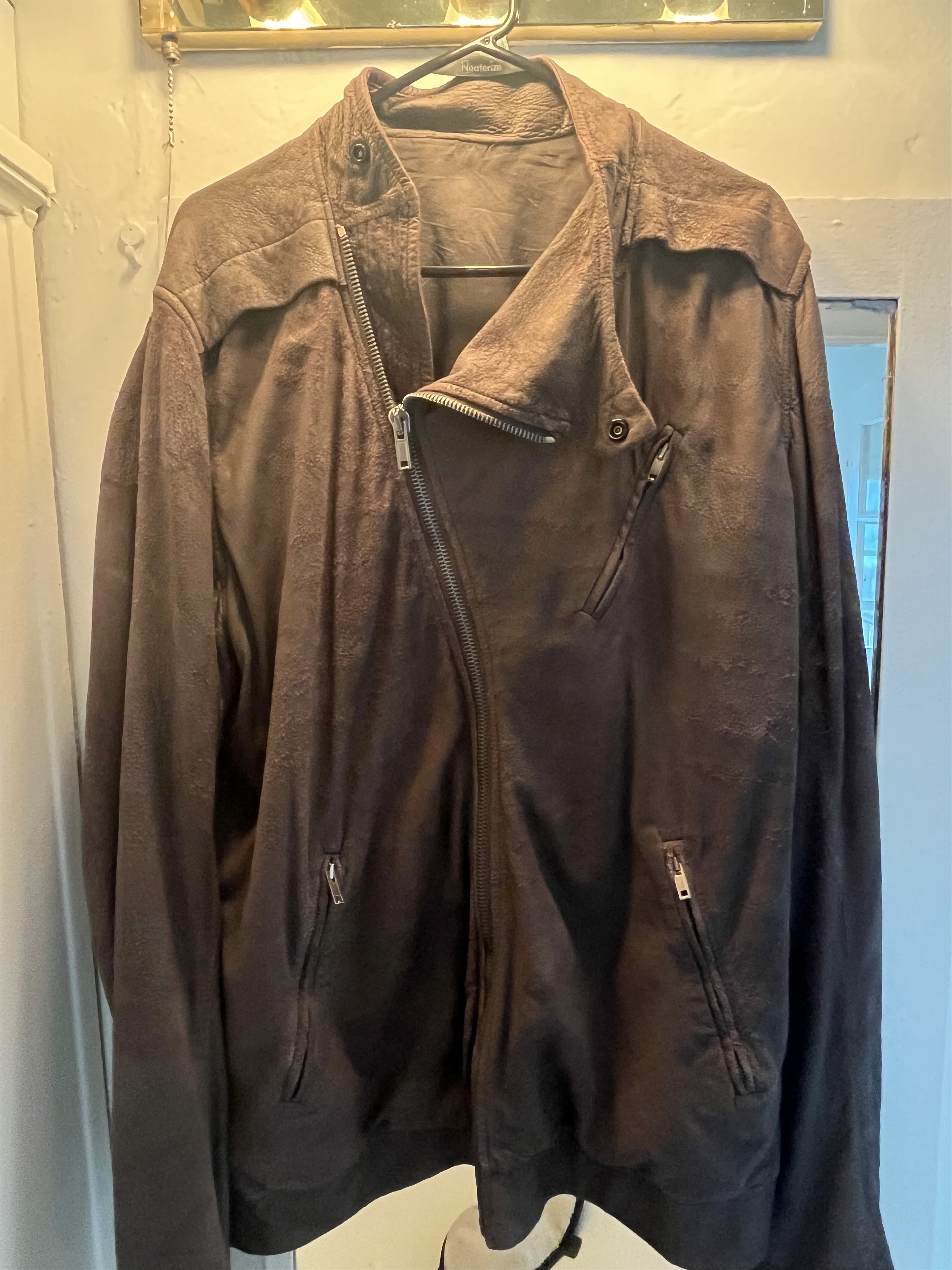 Rick Owens Rick Owens Blistered Cracked Lamb Leather Jacket Size US XXL / EU 58 / 5 - 9 Thumbnail