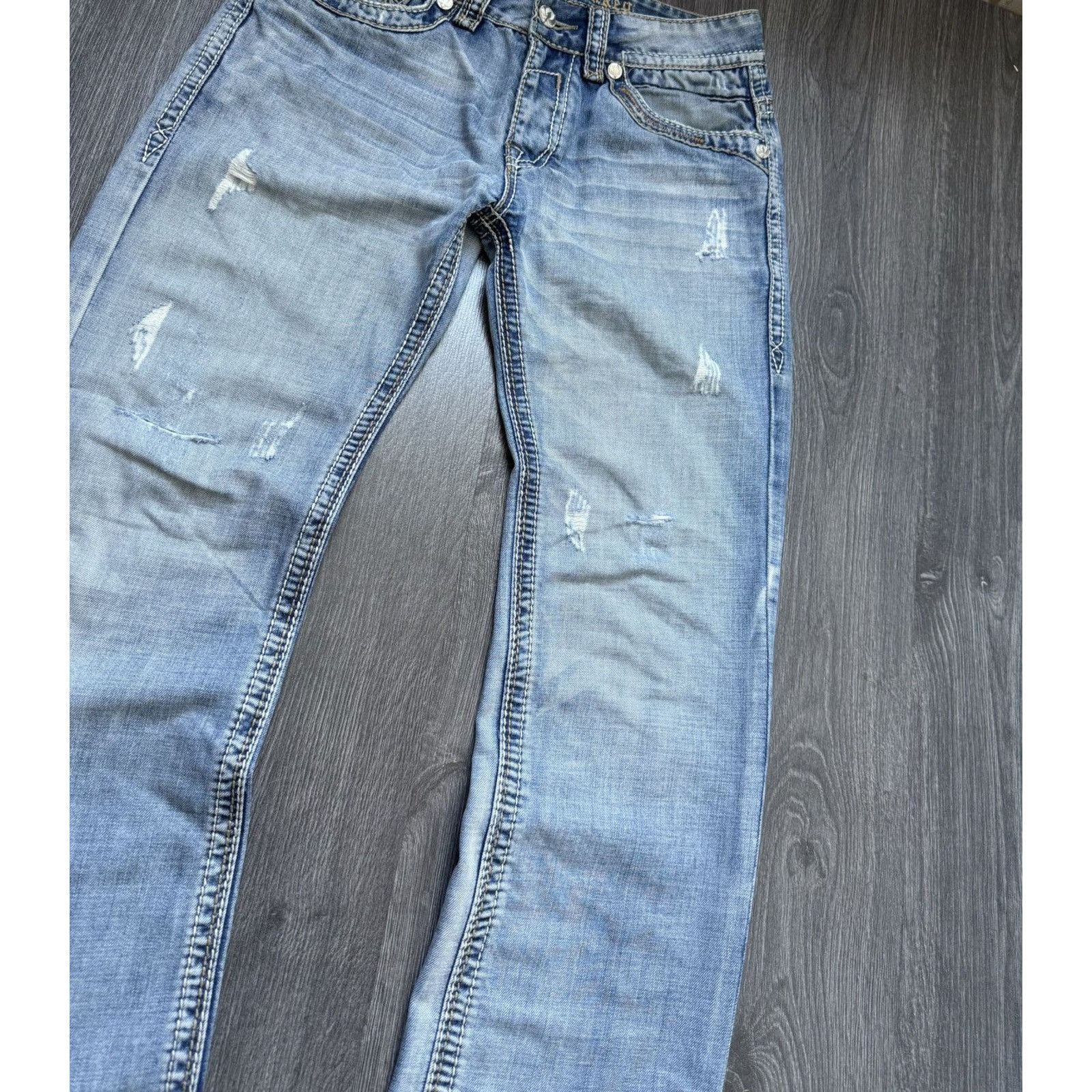 Japanese Brand × Vintage Y2K Avantgarde Ebroidered DENIM Jeans Size US 31 - 4 Thumbnail