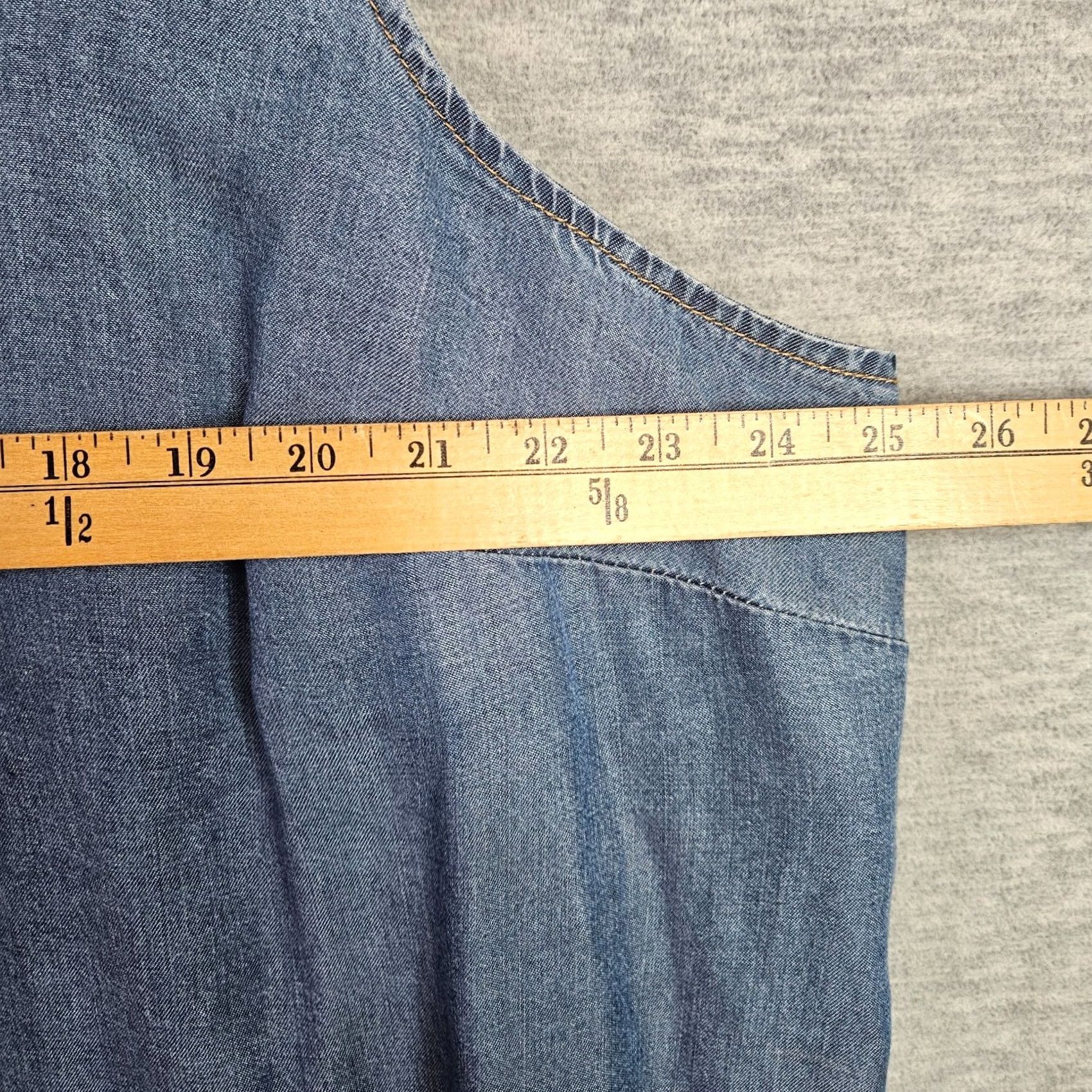 Torrid Torrid Denim Crop Top Tencel Square Neck 2X Blue NWT Womens Top Casual Short Sleeve Medium Wash Size XXL / US 16-18 / IT 52-54 - 3 Thumbnail