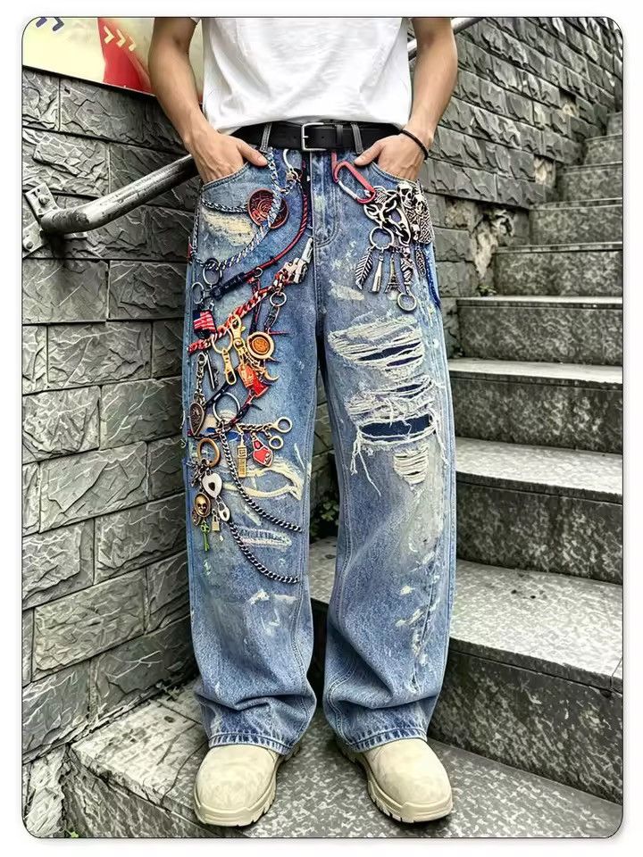 Japanese Brand Flared Punk Jeans Size US 33 - 3 Thumbnail