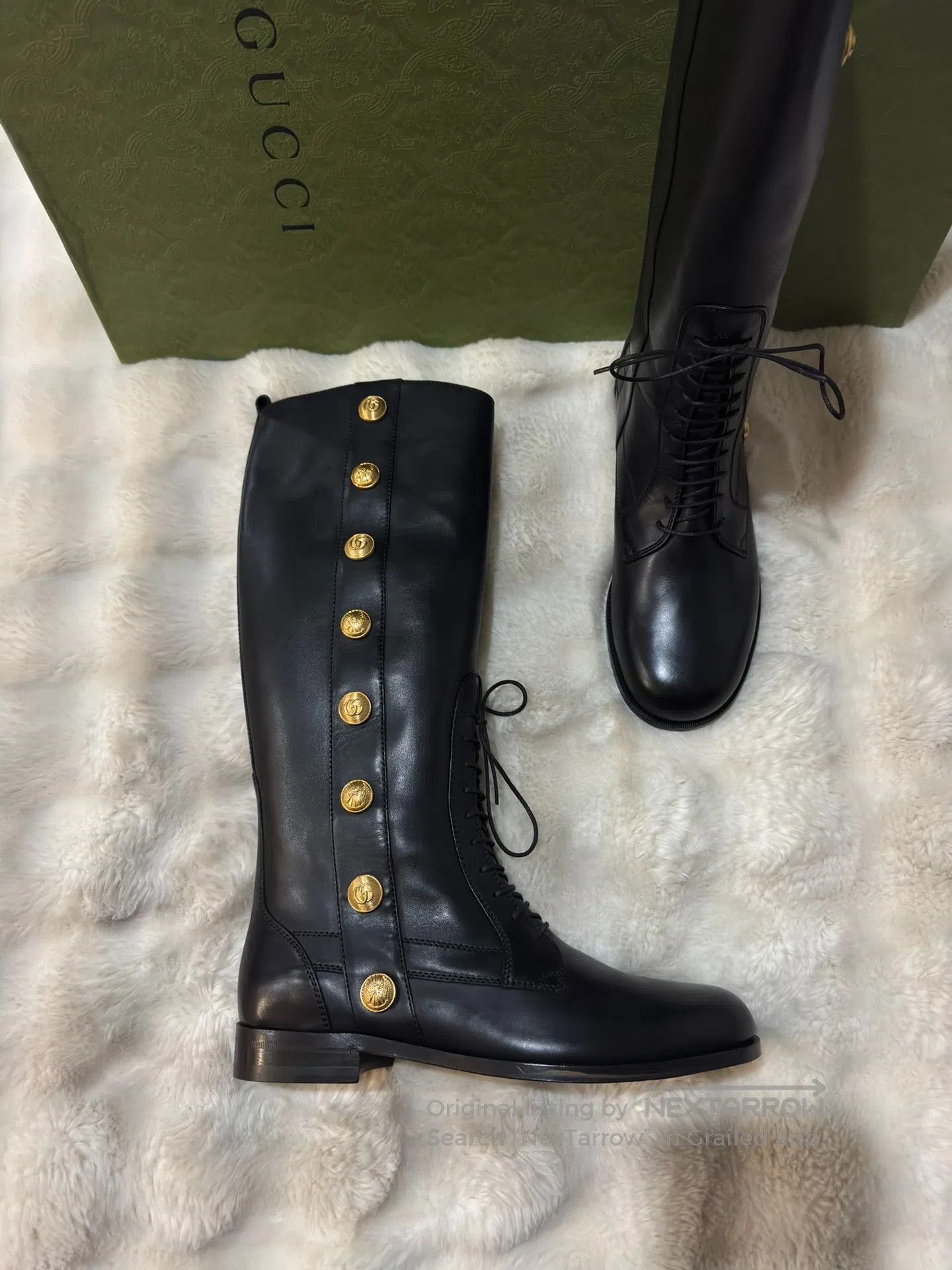 Gucci Guicci Black and Gold Men's Tall Boots| Size US 10 / EU 43 - 1 Thumbnail