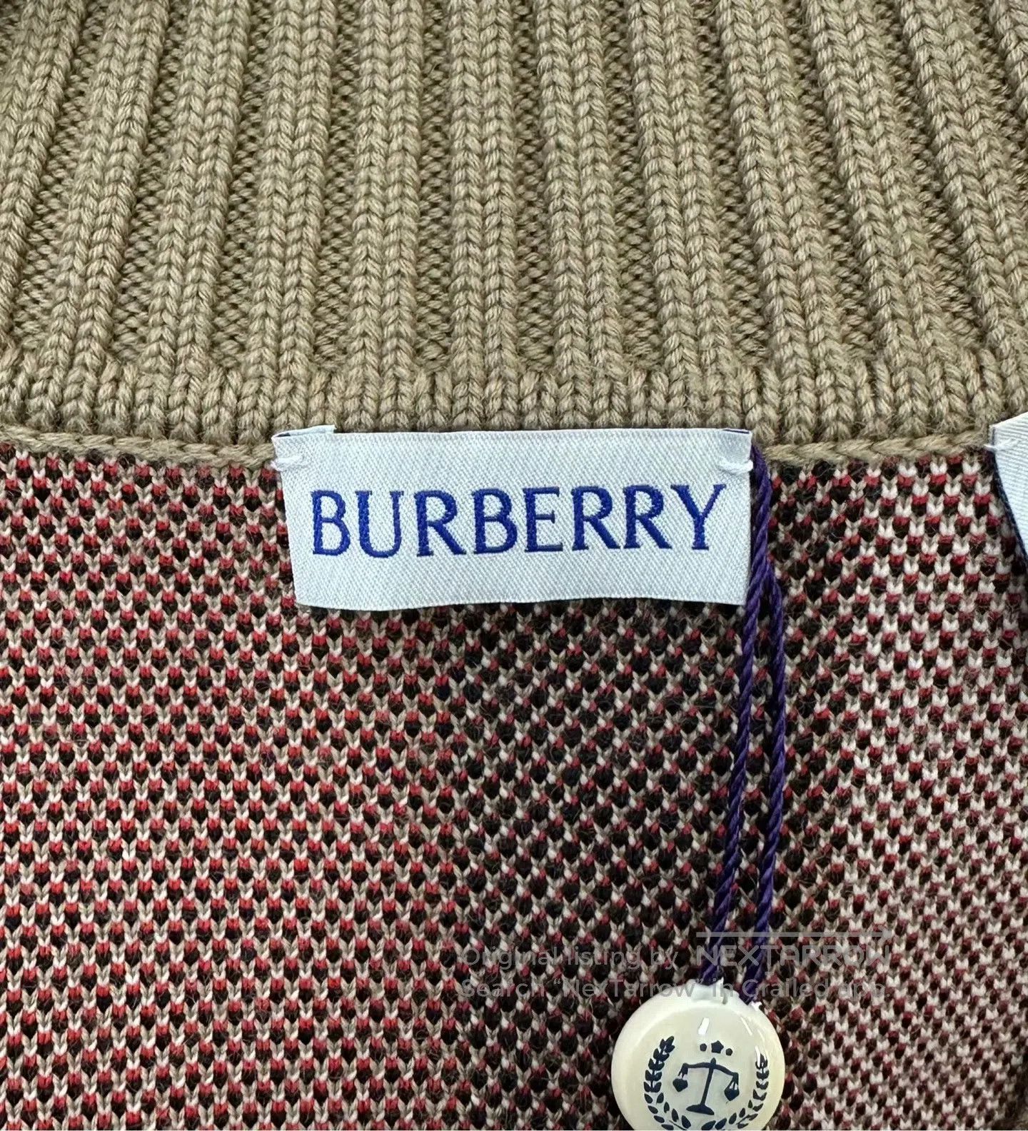 Burberry Burberry Khaki Classic Plaid Knit Cardigan| Size XS / US 0-2 / IT 36-38 - 3 Thumbnail