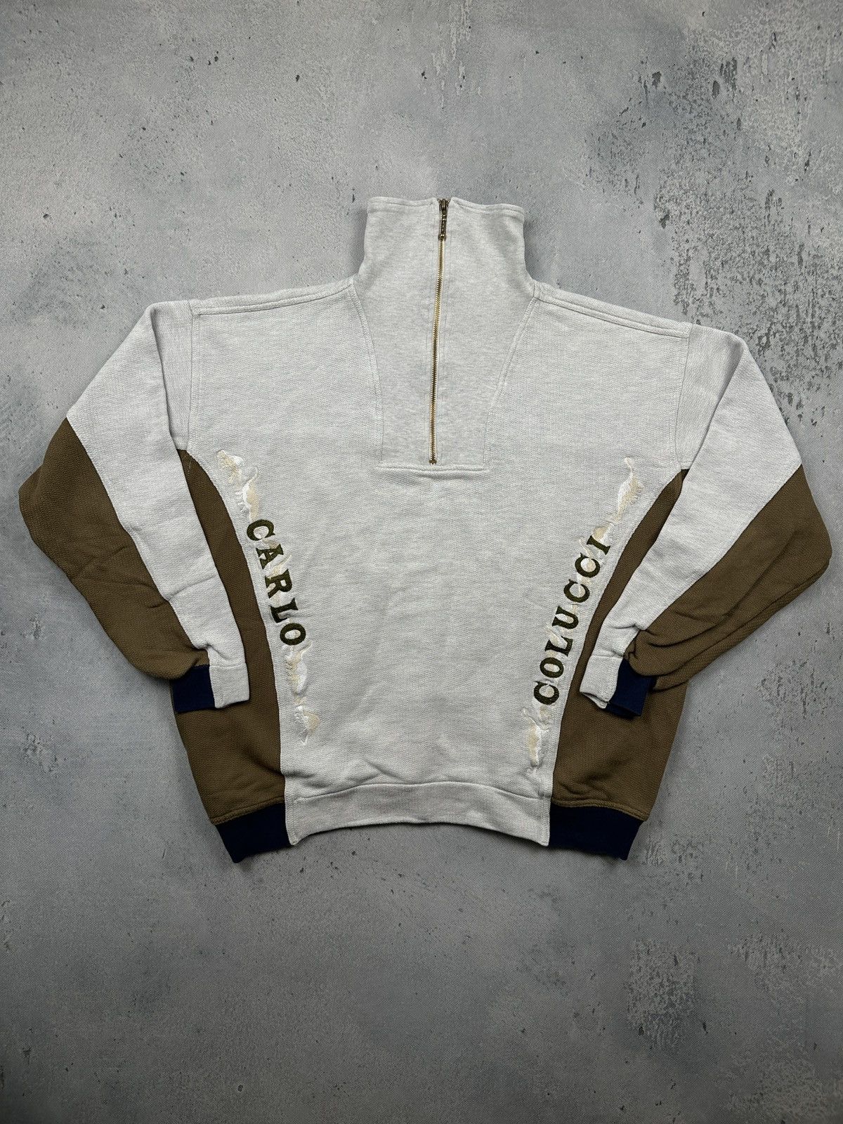 Carlo Colucci Vintage Carlo Colucci Half Zip Sweatshirt 00s 90s Rare Retro Size US XL / EU 56 / 4 - 14 Thumbnail