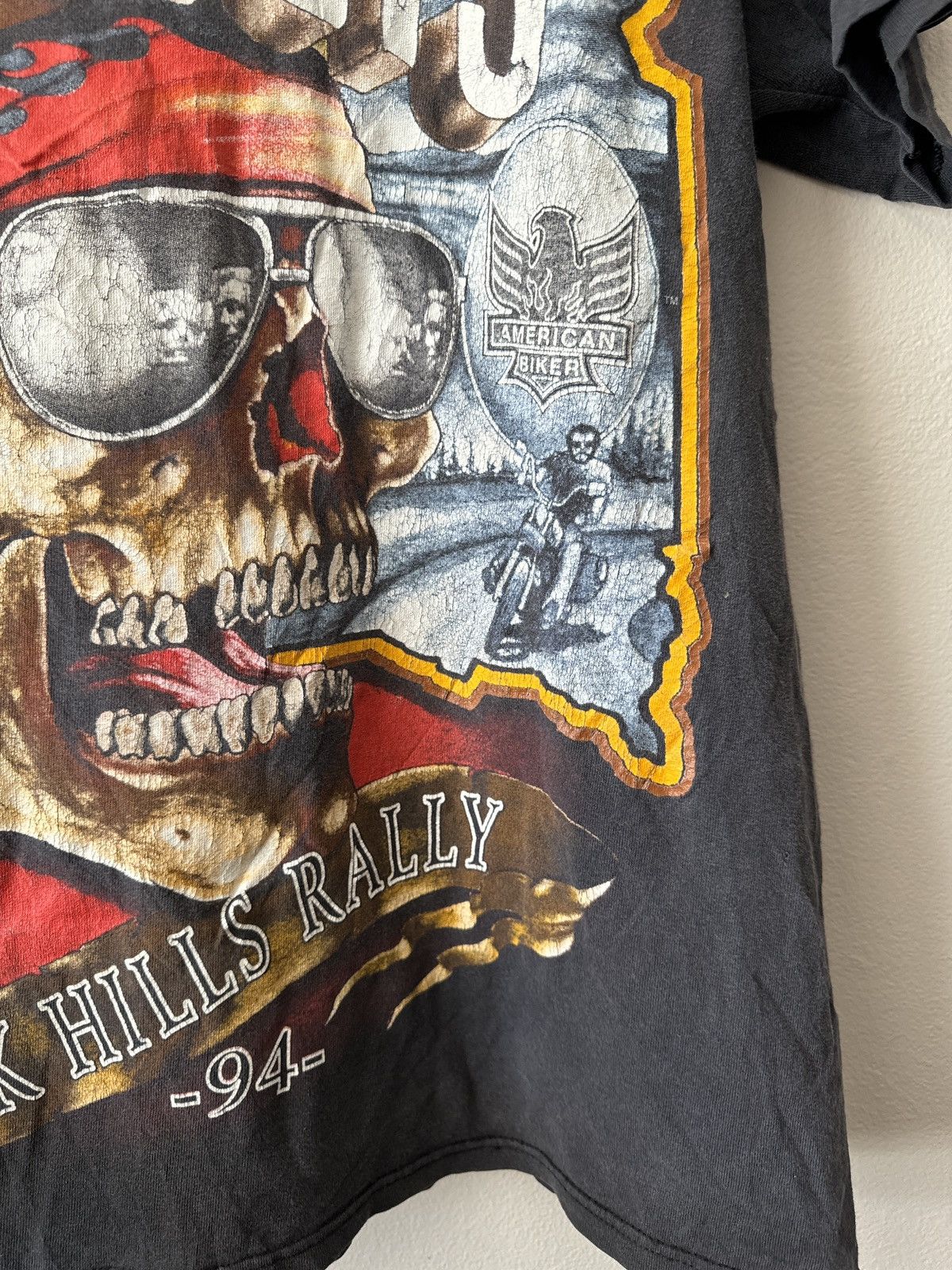 Harley Davidson × Vintage Vintage Sturgis 1994 Black Hills Rally Biker Tee Sun Faded Size US L / EU 52-54 / 3 - 7 Thumbnail