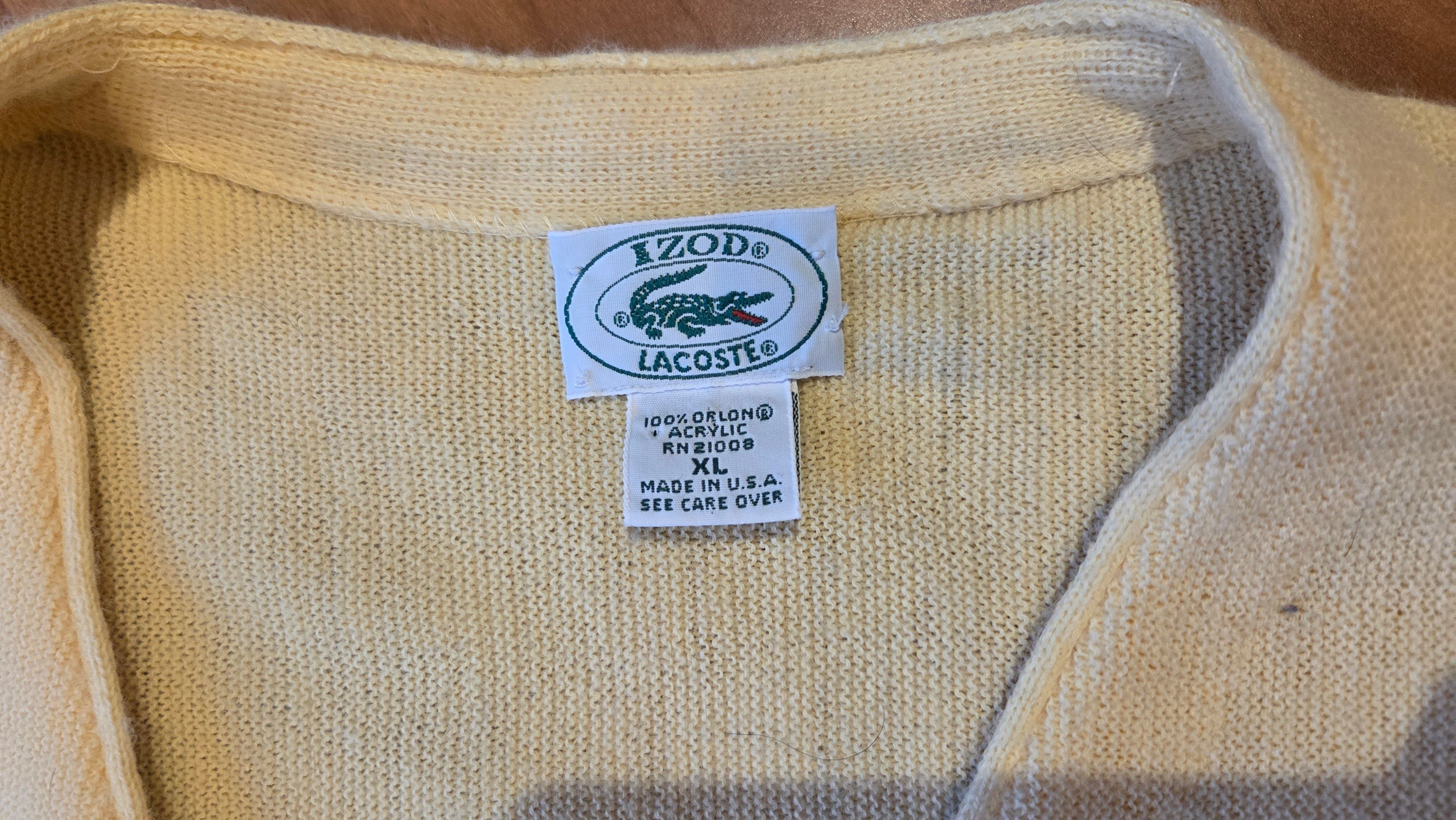 Lacoste Izod Lacoste Yellow Cardigan Size US XL / EU 56 / 4 - 5 Thumbnail