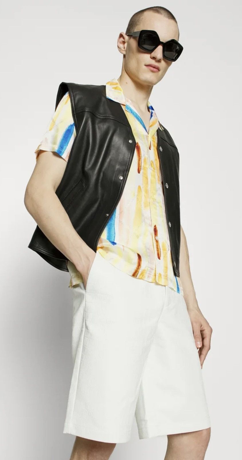 Han Kjobenhavn SS21 !DS! Han Kjobenhavn White Croc Suit Wide Leg Shorts Size US 32 / EU 48 - 5 Thumbnail