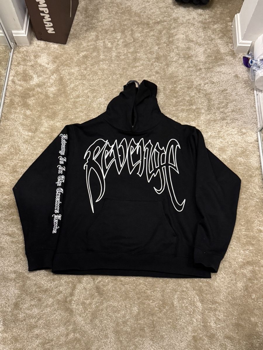 REVENGE XXXTentacion Kill Outline フーディー 2色 Buy Revenge x XXXTentacion Kill Outline Hoodie 'Black/White