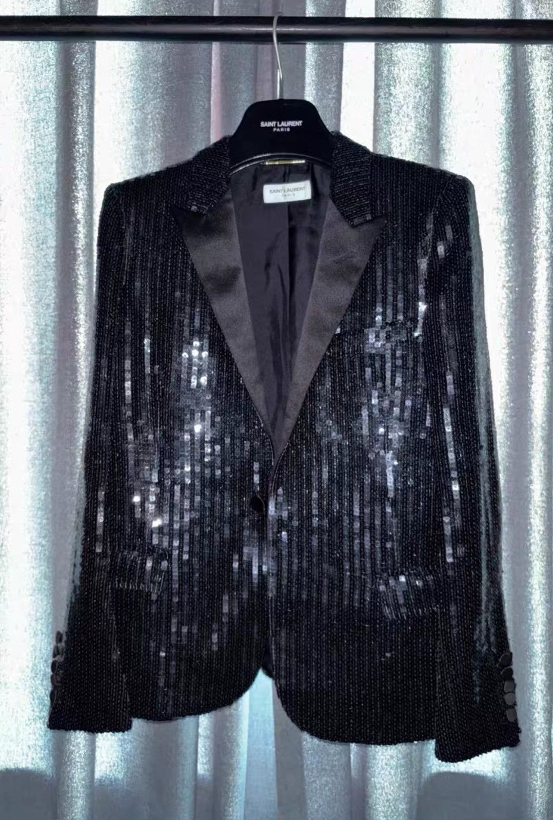 Saint Laurent Paris Saint Laurent SLP 2013FW Black Scale Smoking Jacket Size S / US 4 / IT 40 - 1 Thumbnail